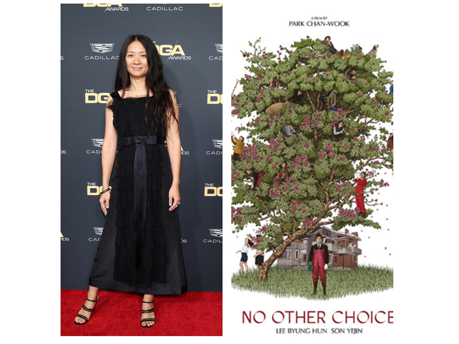 Chloe Zhao (Photo: Reuters) and No Other Choice (Instagram/@neonrated)