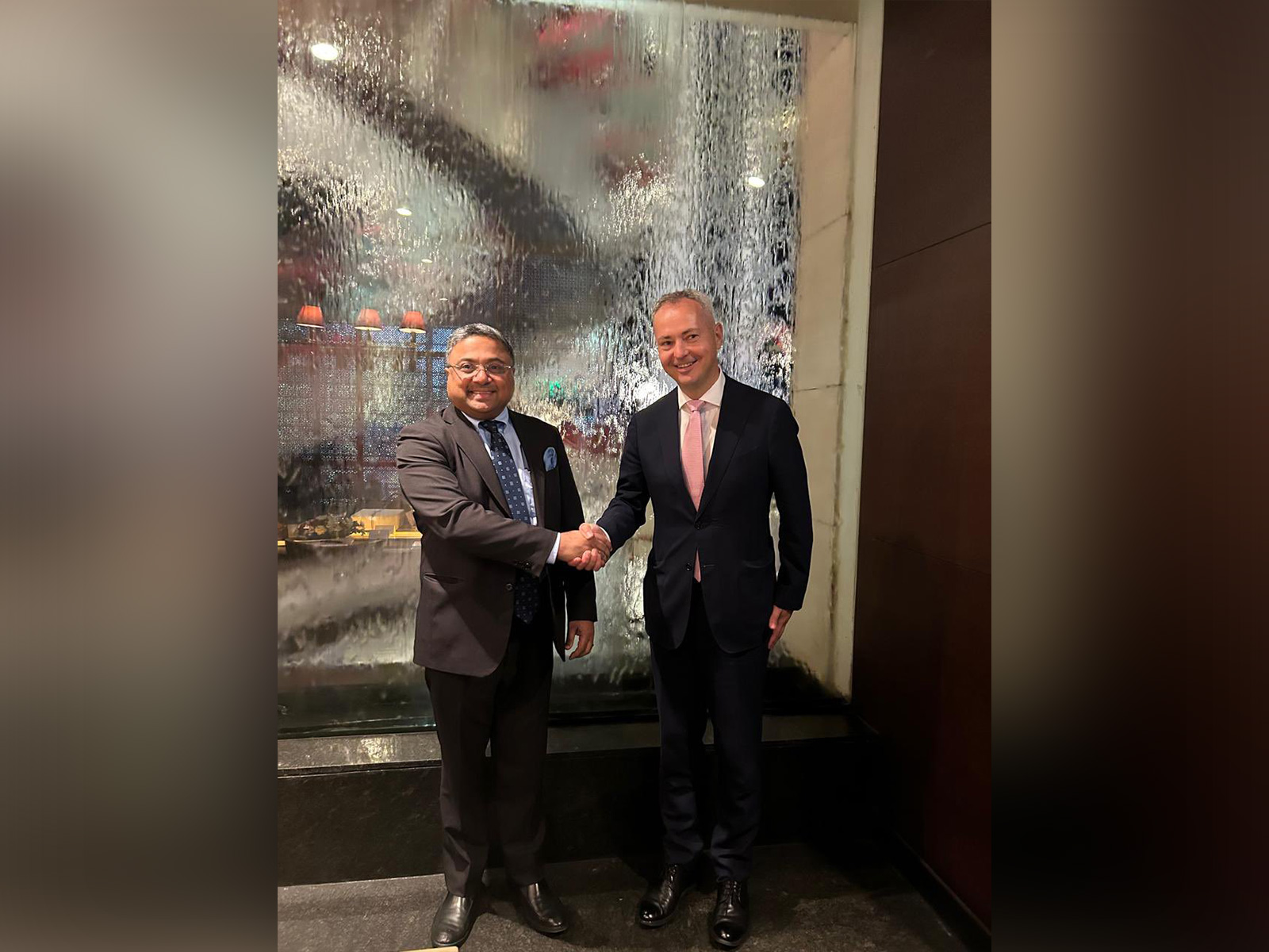 Ministry of External Affairs Secretary (West) Sibi Georgewith Julius Pranevicius, Vice-Minister of the Lithuanian Foreign Ministry (Image: X@MEAIndia)