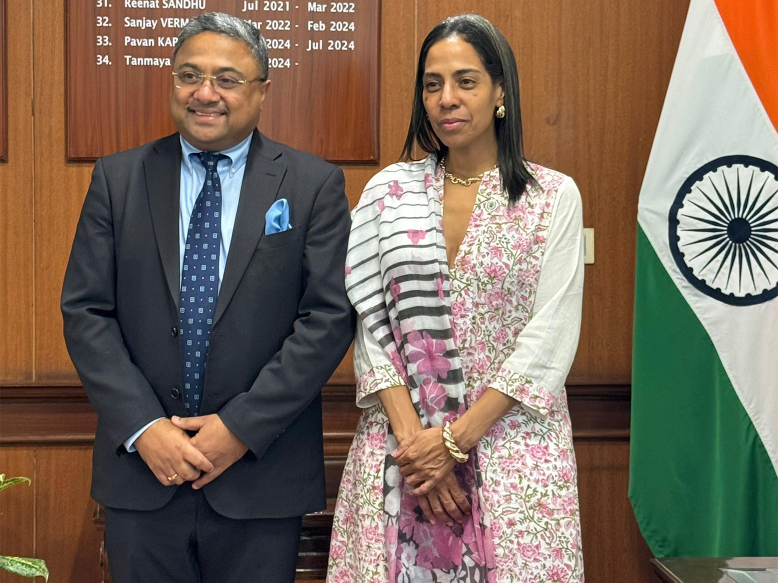 Ministry of External Affairs Secretary (West) Sibi George with Leticia Reis de Carvalho, Secretary-General of the International Seabed Authority (Image: X@MEAIndia)