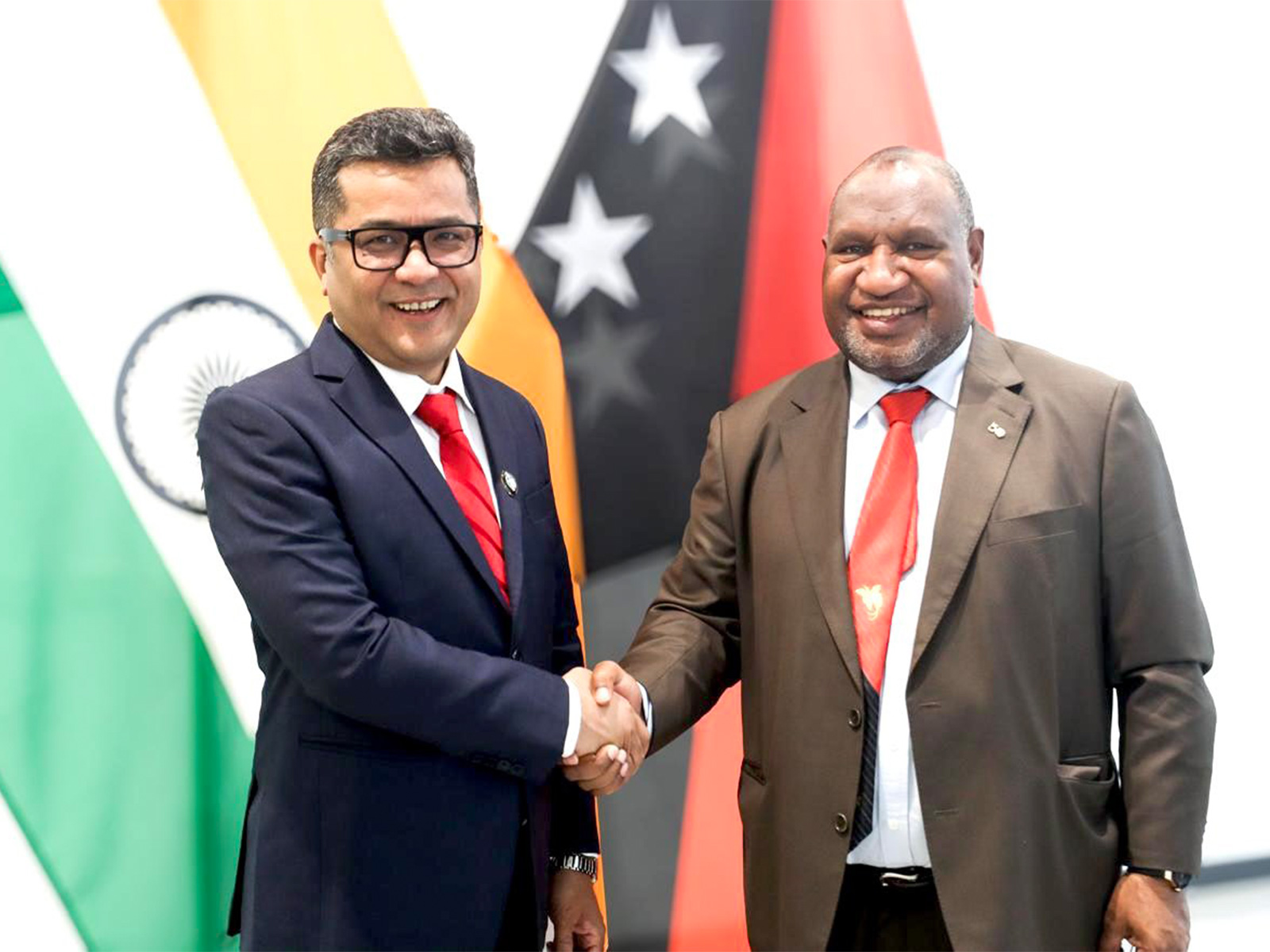 Union Minister of State for External Affairs Pabitra Margherita with James Marape, Prime Minister of Papua New Guinea (Image: X@PmargheritaBJP)