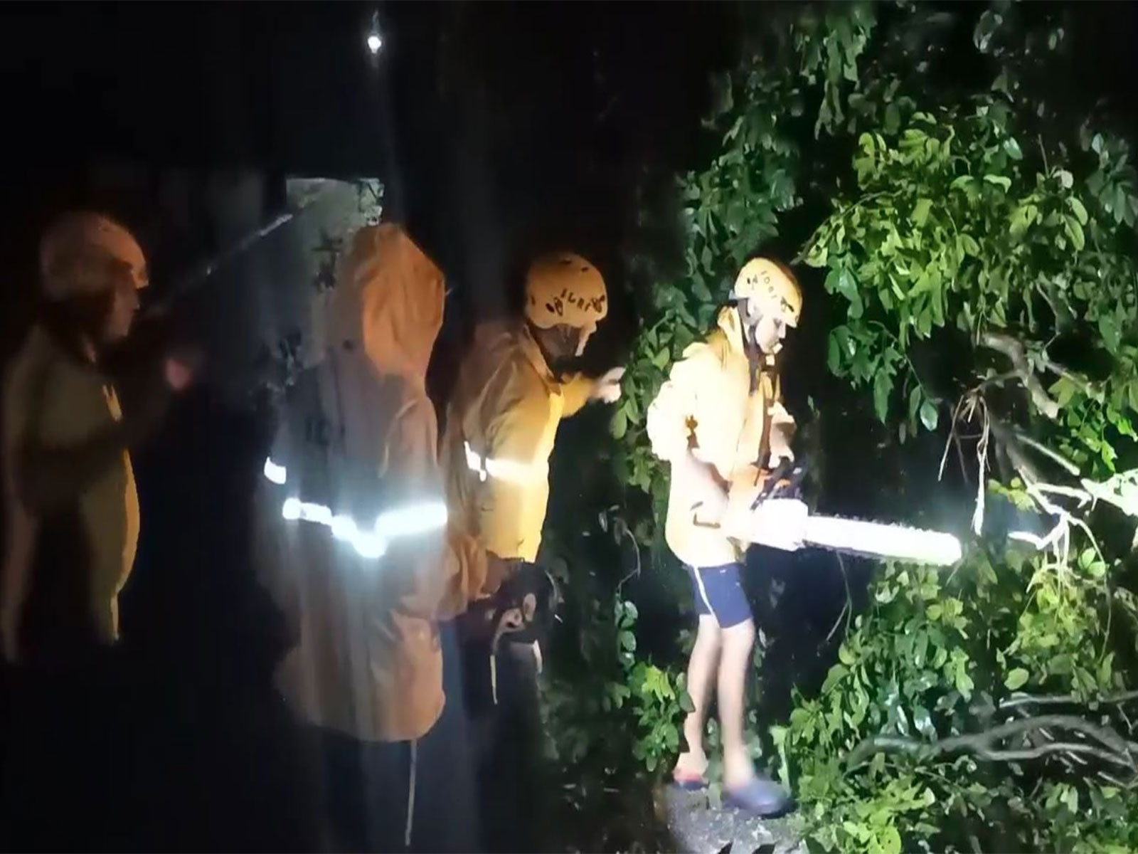 SDRF rescues 3 people after Chandrabhaga River inundated amid heavy rainfall in Rishikesh. (Photo/ANI)
