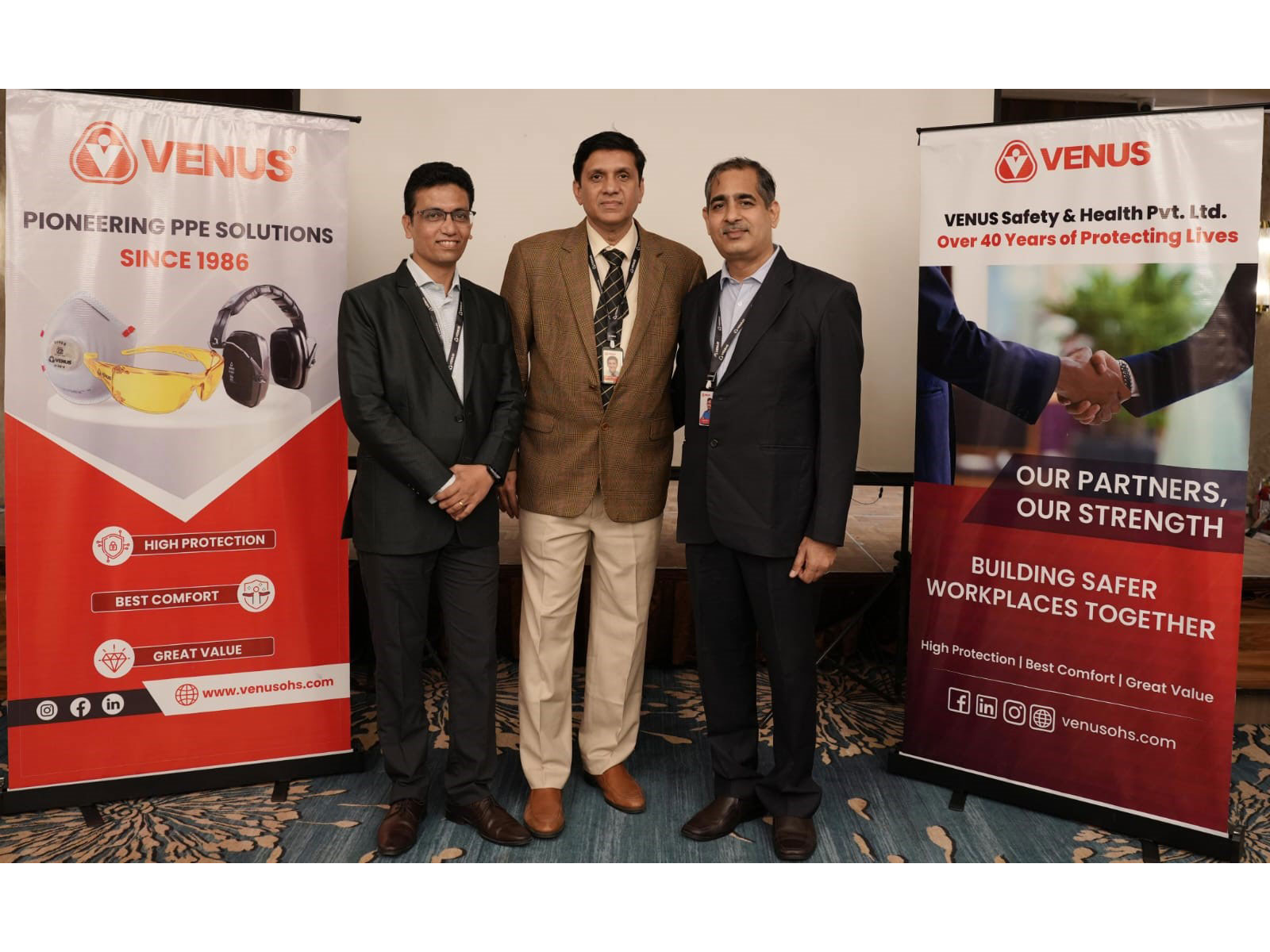 Venus Safety & Health leadership team announces its global expansion strategy, showcasing advanced air filtration and safety solutions