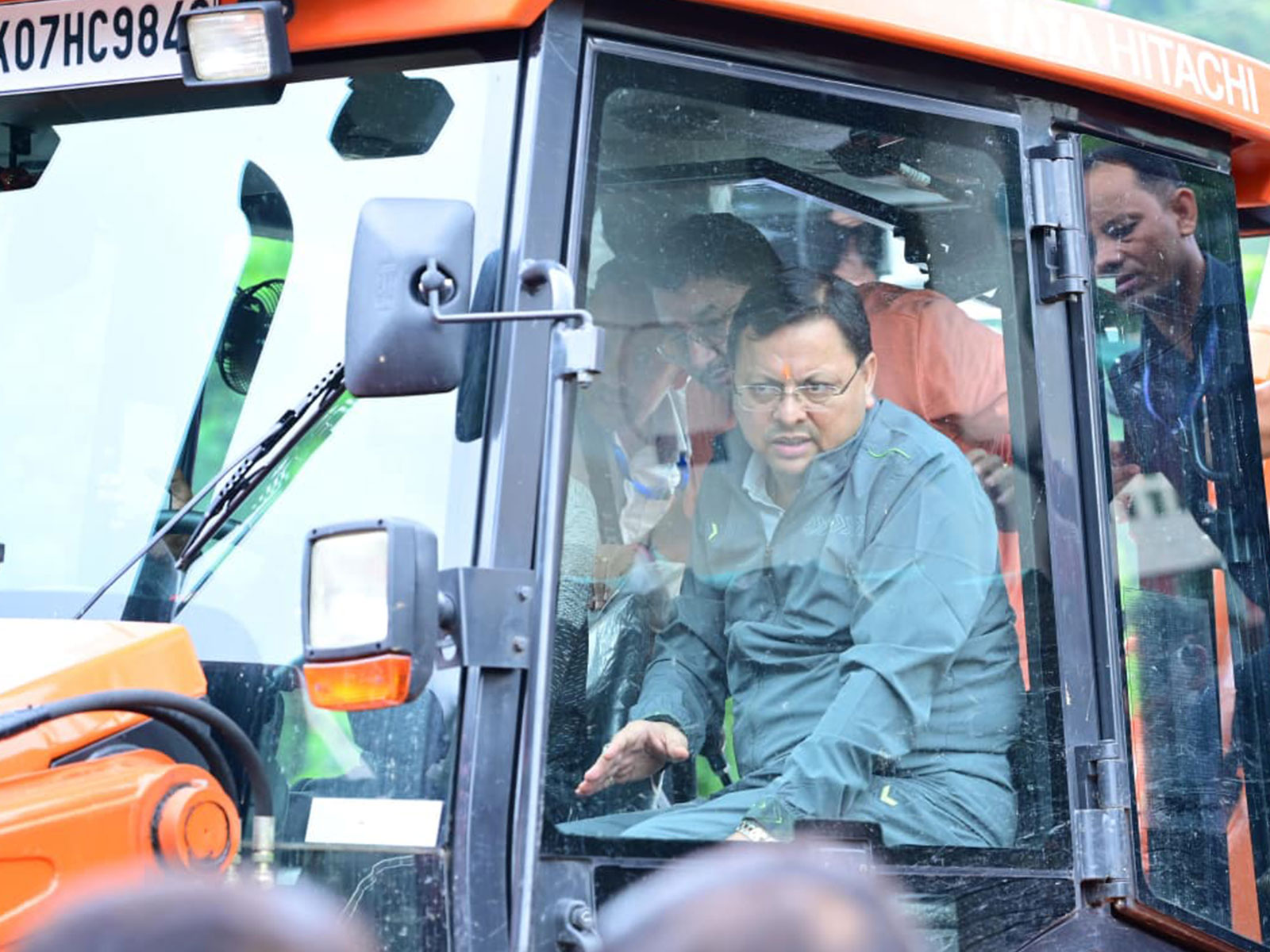 Uttarakhand CM Dhami inspects Maldevta and Kesarwala areas in Dehradun. (Photo/ANI) 