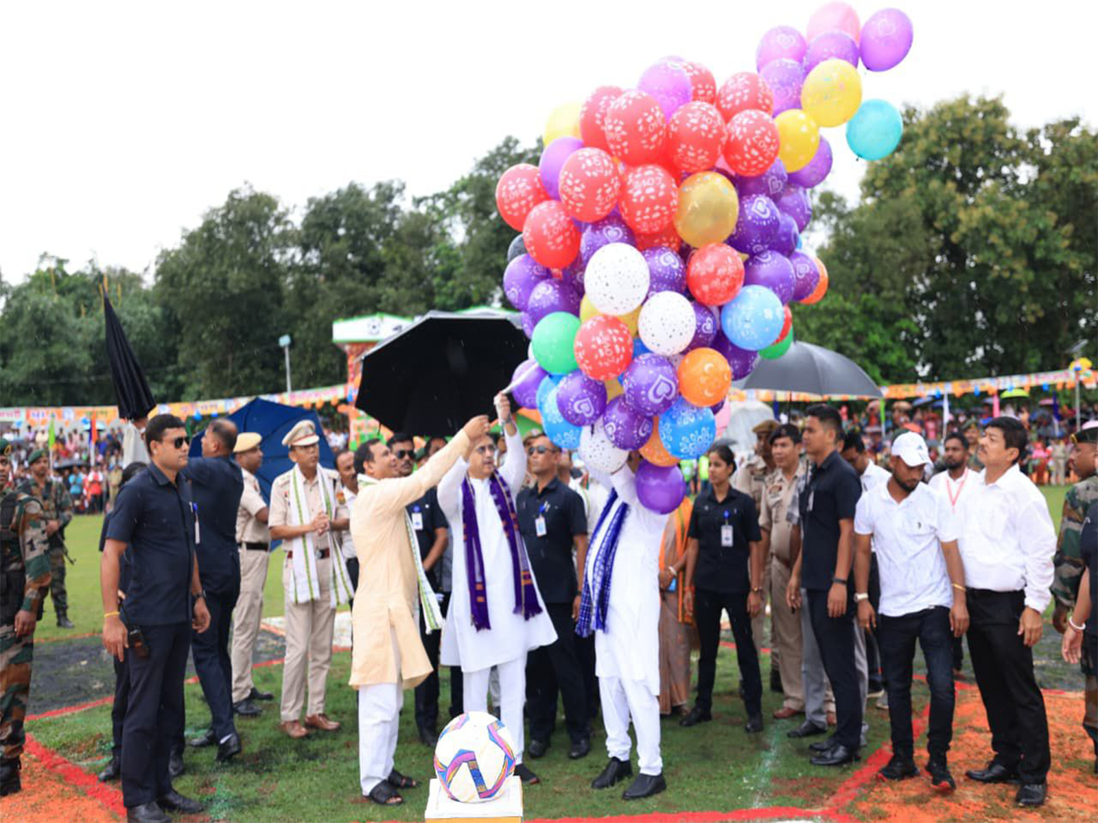 Tripura CM Saha inaugurates the MLA Cup Football Competition at Boxanagar Mini Stadium (Photo/CMO) 