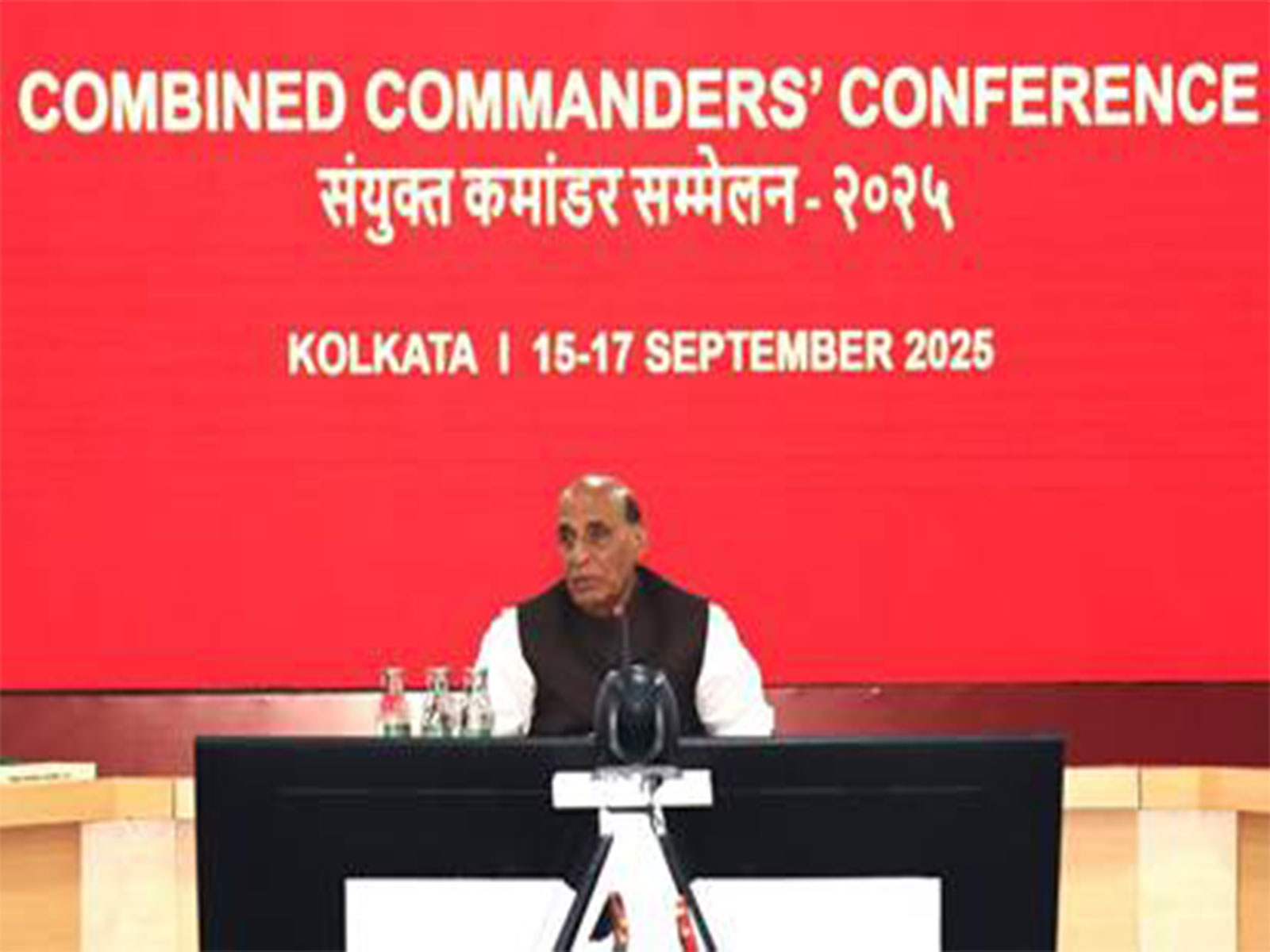 Defence Minister Rajnath Singh at Combined Commanders’ Conference 2025 in Kolkata (Photo: PIB)