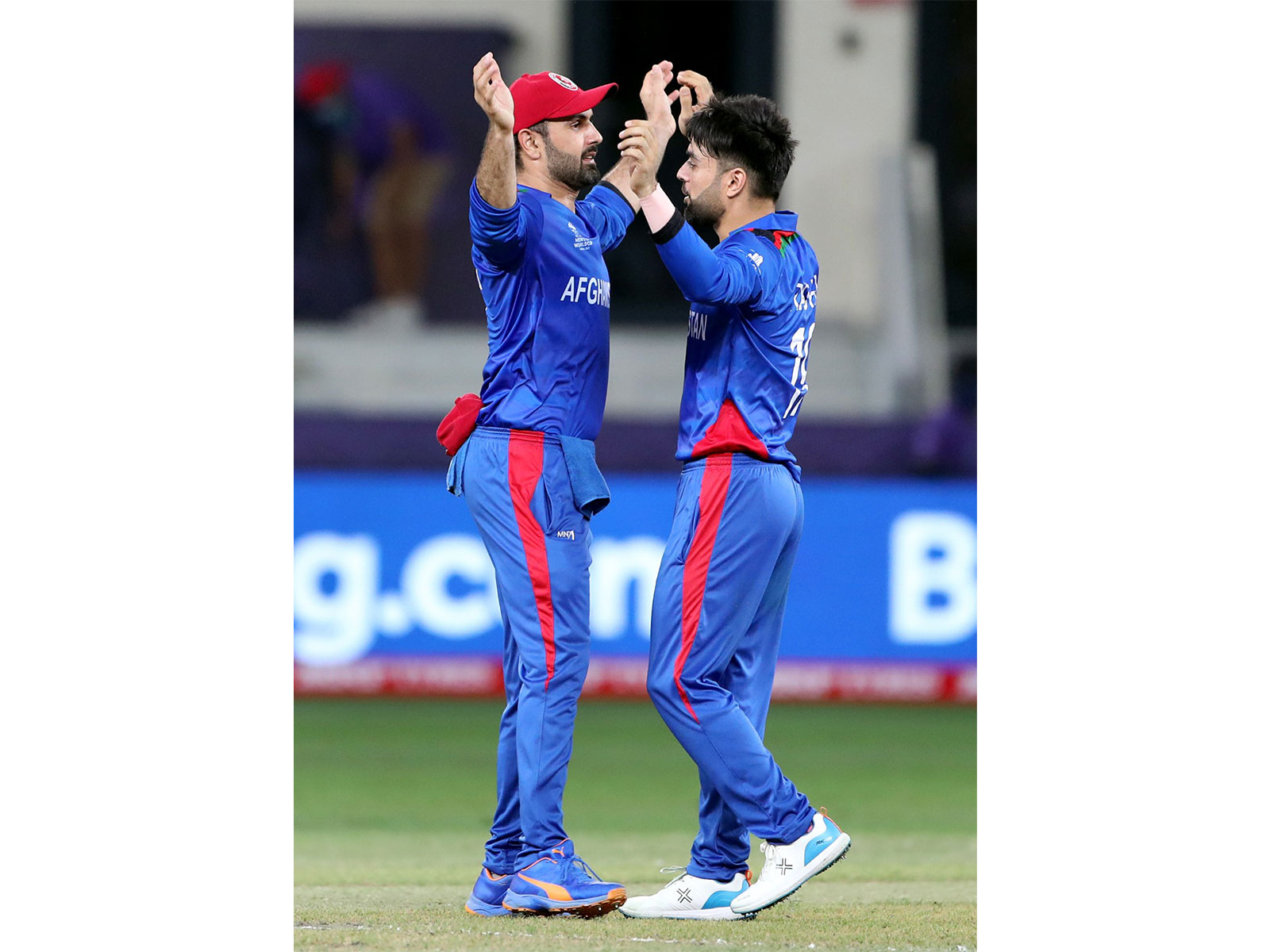 Afghanistan stars Mohammed Nabi and Rashid Khan. (Photo: ANI)