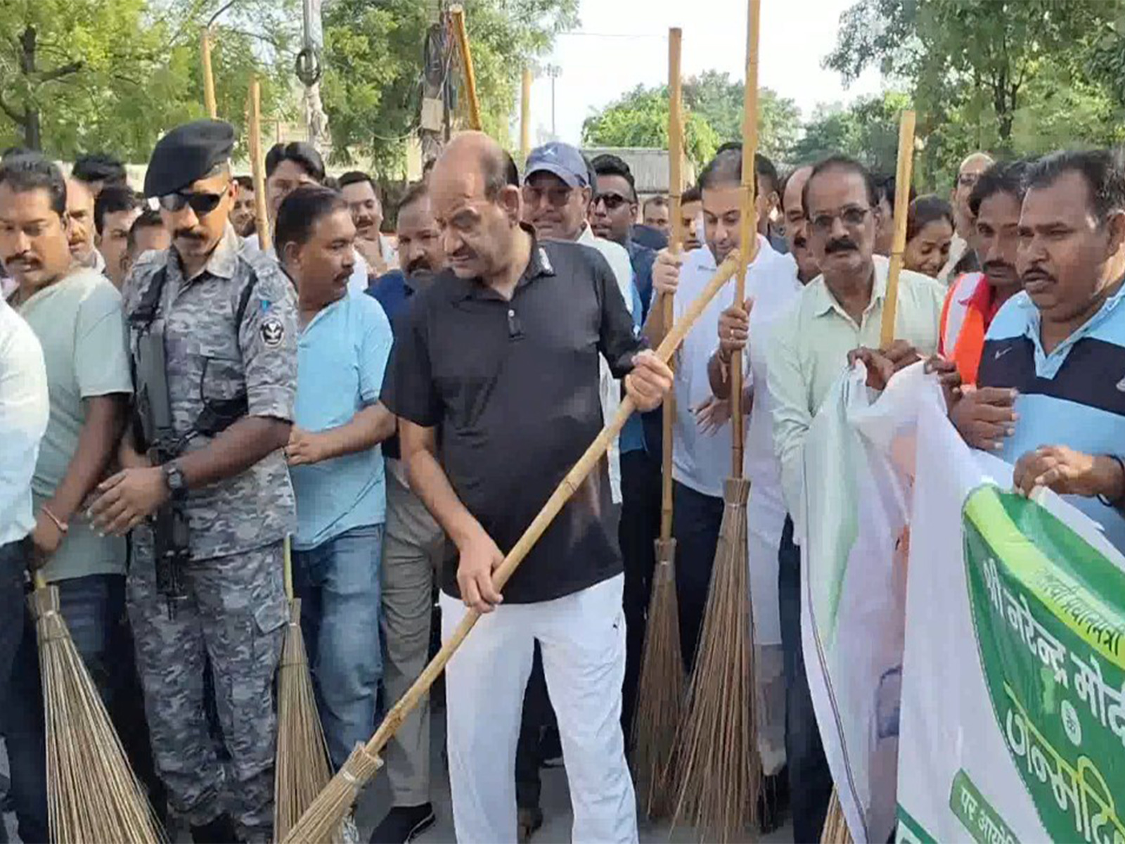 Lok Sabha Speaker Om Birla participates in cleanliness drive in Kota on PM Modi’s 75th birthday (Photo/ANI)
