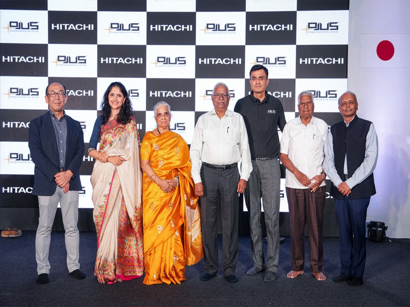 Senior leadership from OJUS and Hitachi, along with dignitaries at the official launch of the Industrial Air Compressor at OJUS’s Hosur facility