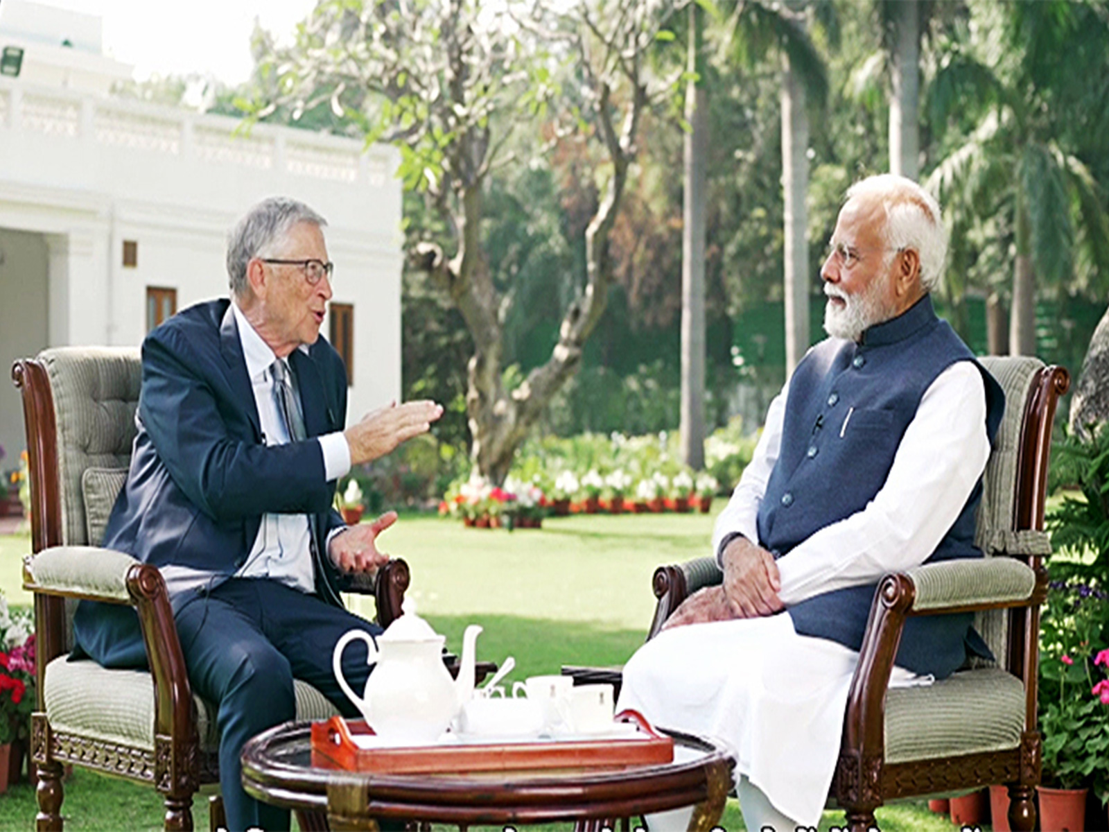 Prime Minister Narendra Modi with Microsoft co-founder Bill Gates at the PM's residence in March 2024 (File Photo/ANI)