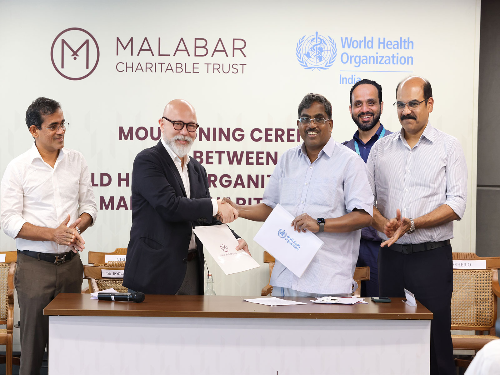Malabar Group Chairman M P Ahammad & WHO India Representative Dr. Roderico H Ofrin signed the MoU for the 'Nurturing Beginnings' CSR project