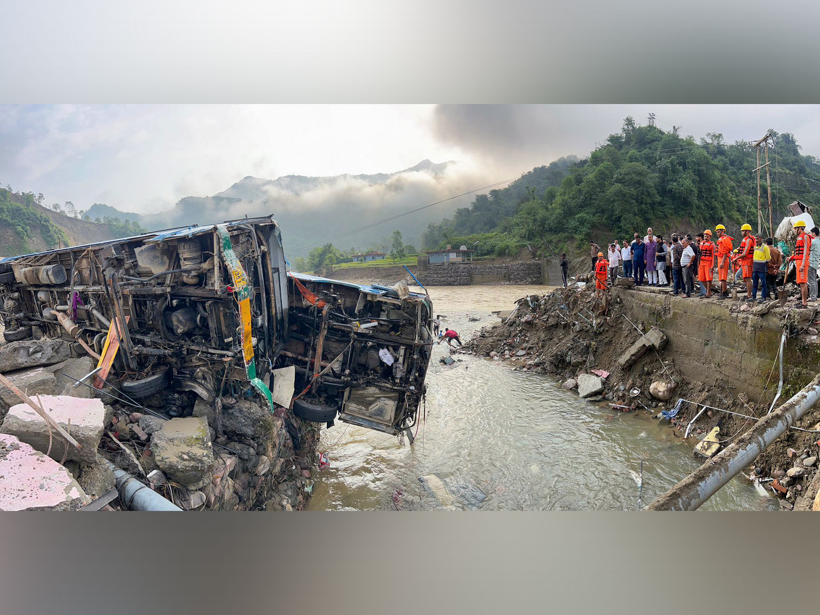 Flood affected areas in Himachal's Dharampur (Photo/ANI)