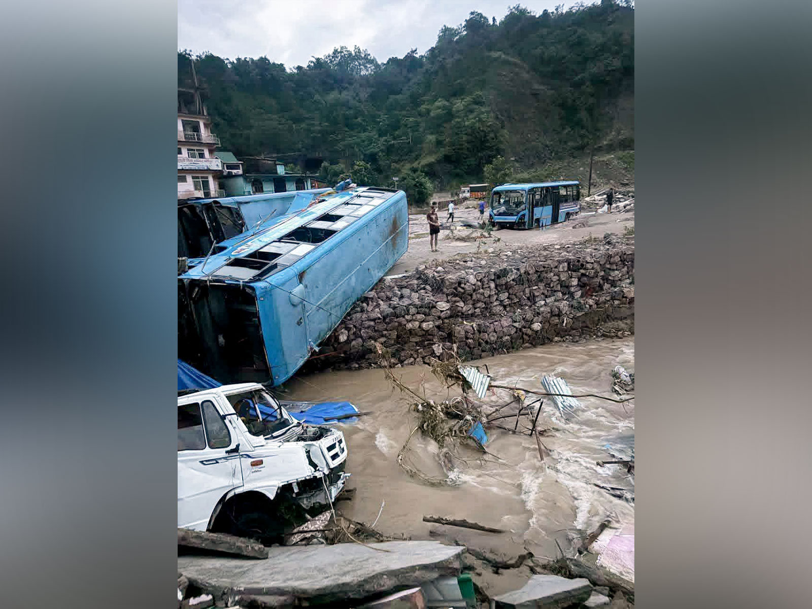Visuals of monsson havoc in Himachal Pradesh (Photo/ANI)