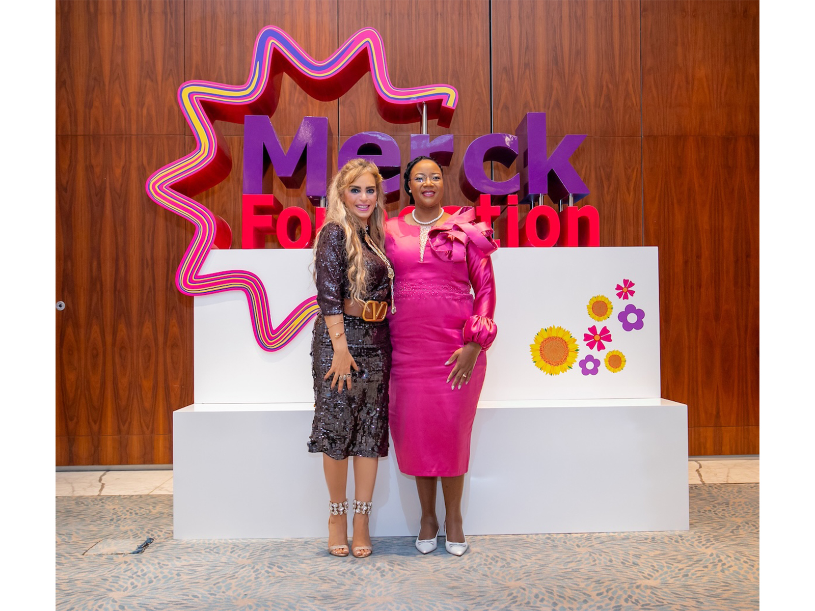 Senator Dr. Rasha Kelej, Merck Foundation CEO with H.E. Dr. GUETA SELEMANE CHAPO, The First Lady of Mozambique at the 7th Edition of Merck Foundation First Ladies Initiative Summit