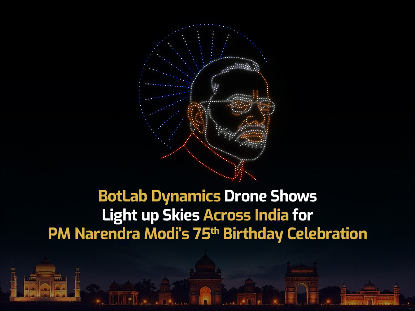 BotLab Dynamics celebrates PM Narendra Modi’s 75th birthday across India with Multi-City Drone Shows