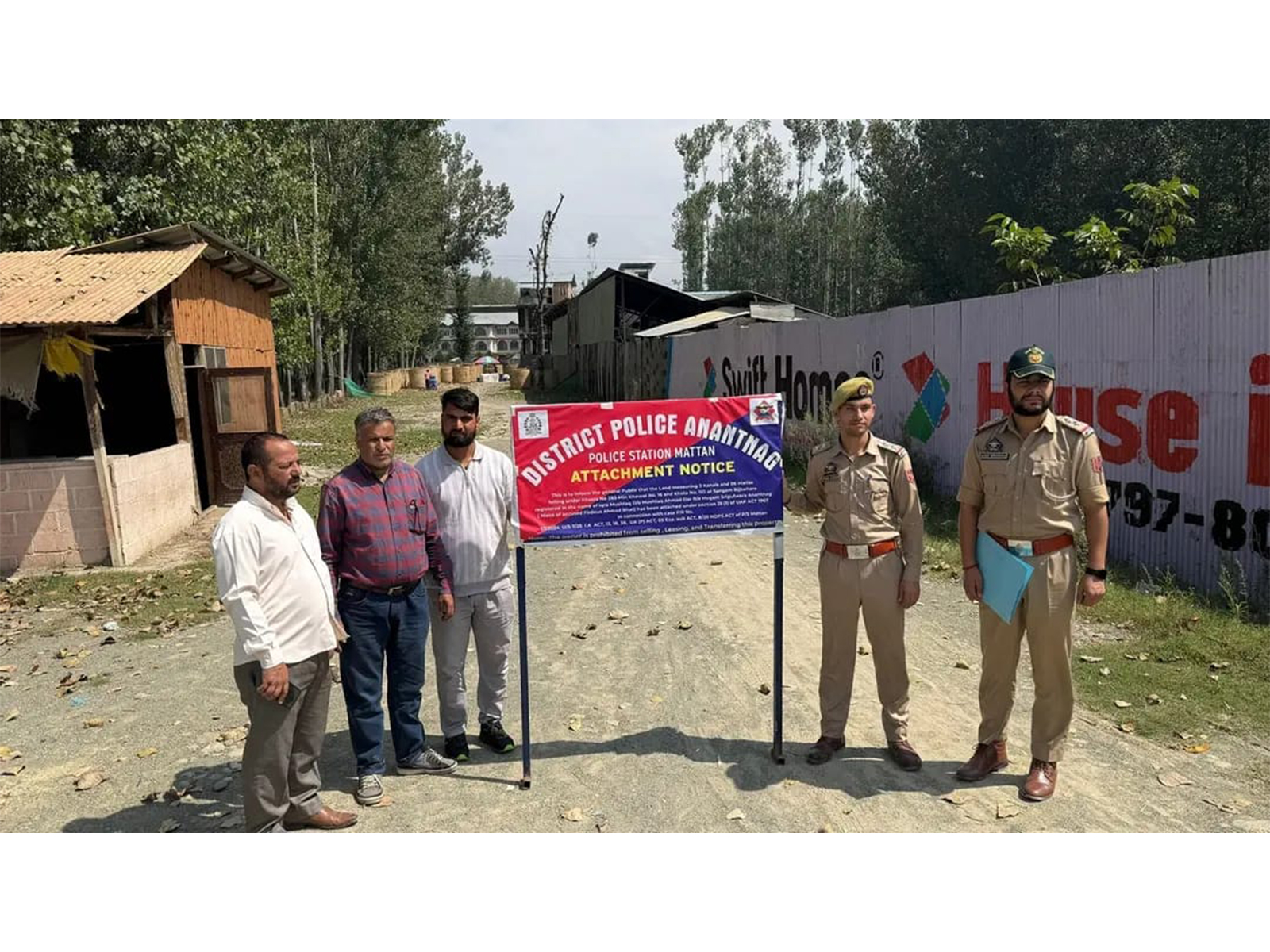 Anantnag Police attaches property under Narco-Terror Case (Photo Source: Anantnag Police)