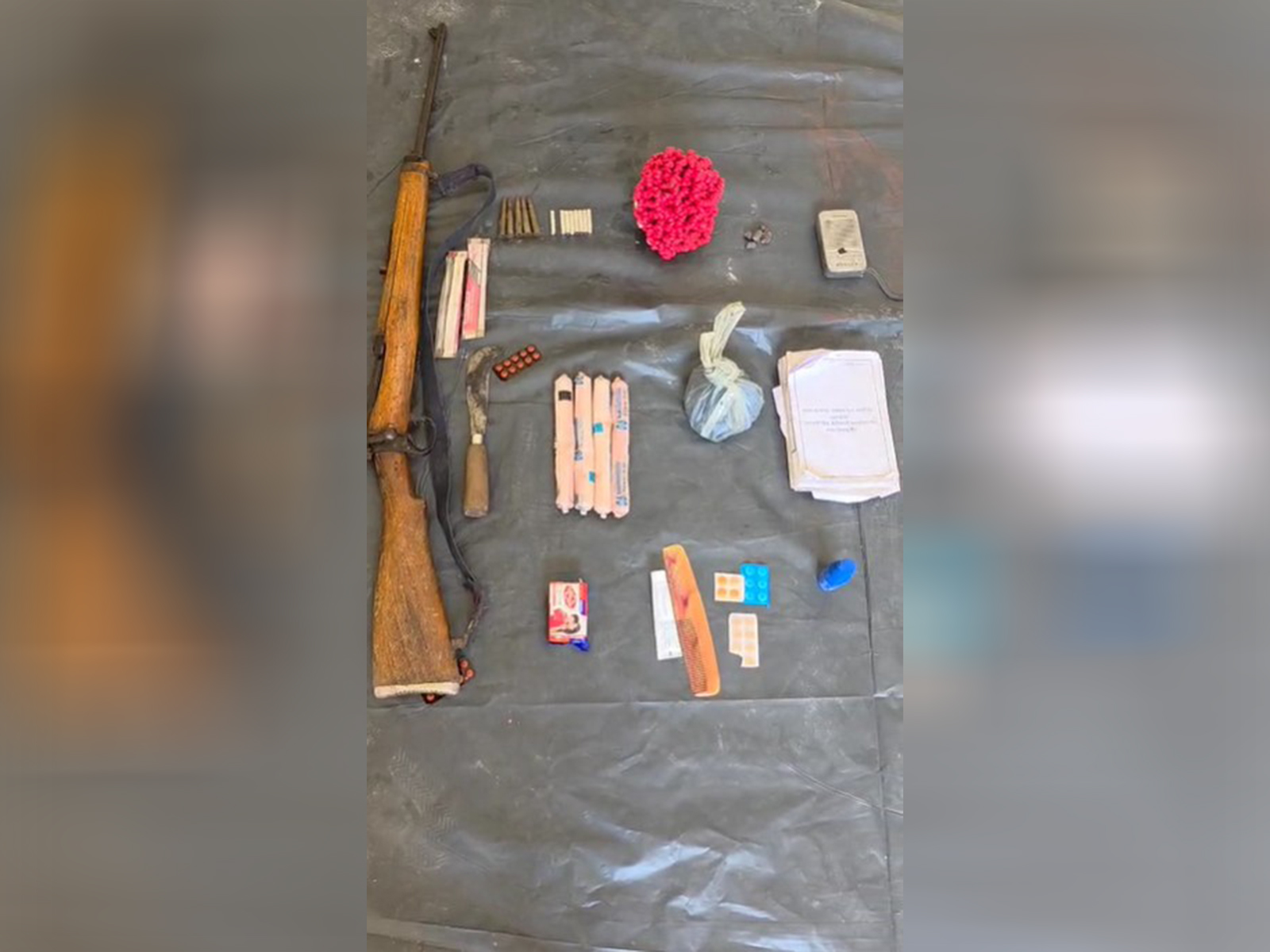 Weapons recovered from the encounter site. (Photo/ANI)