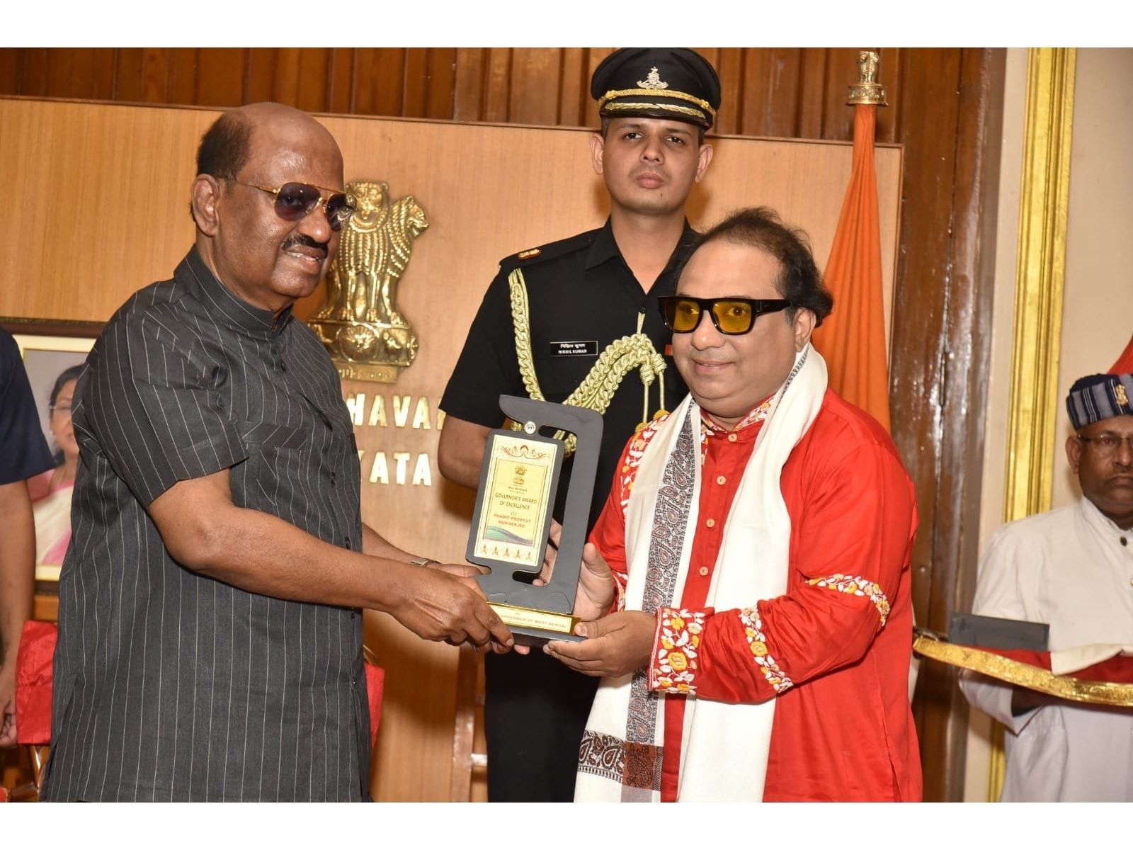 Pt. Prodyut Mukherjee, Renowned  music maestro, Honoured with Governor's Award of Excellence by the Hon'ble Governor