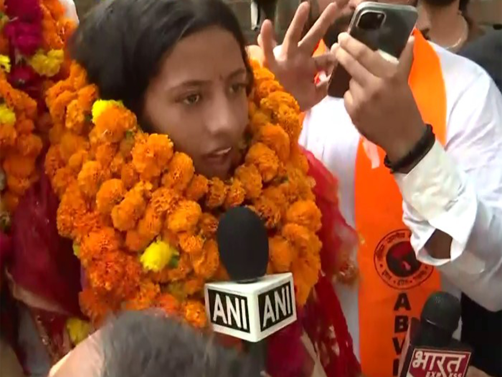 ABVP's Deepika Jha (Photo: ANI) 