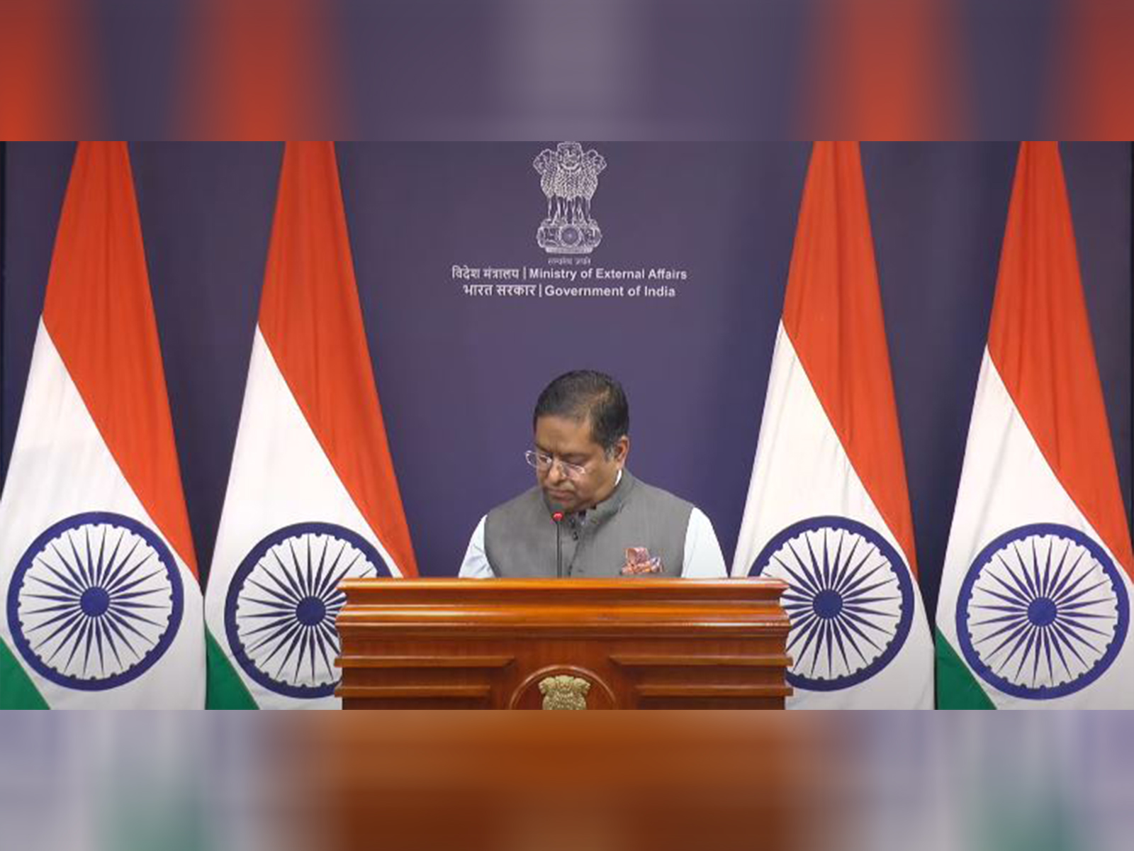 Ministry of External Affairs spokesperson Randhir Jaiswal (Photo/MEA, YouTube)