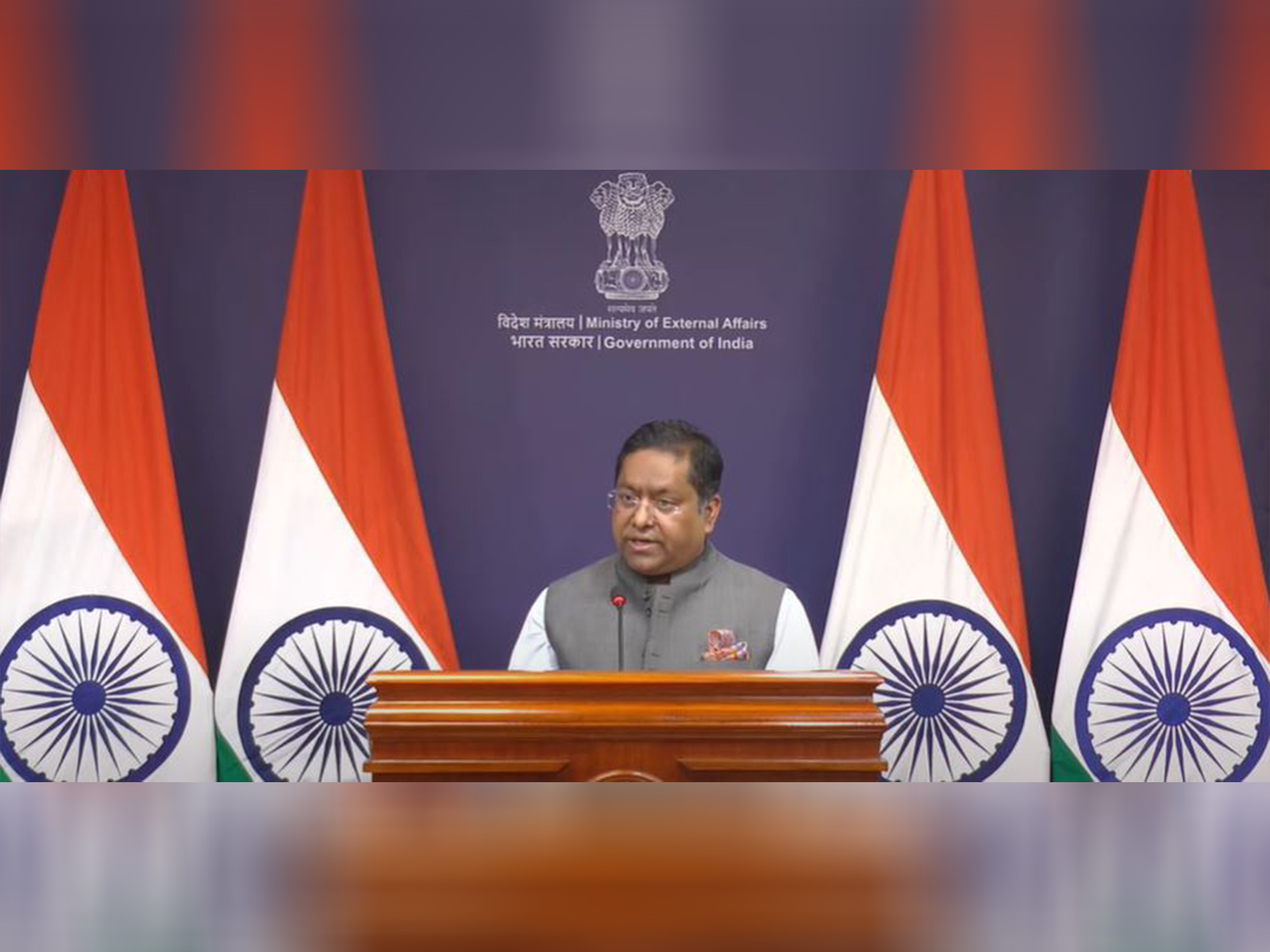 MEA Spokesperson Randhir Jaiswal (Photo/ YouTube @MEAIndia)