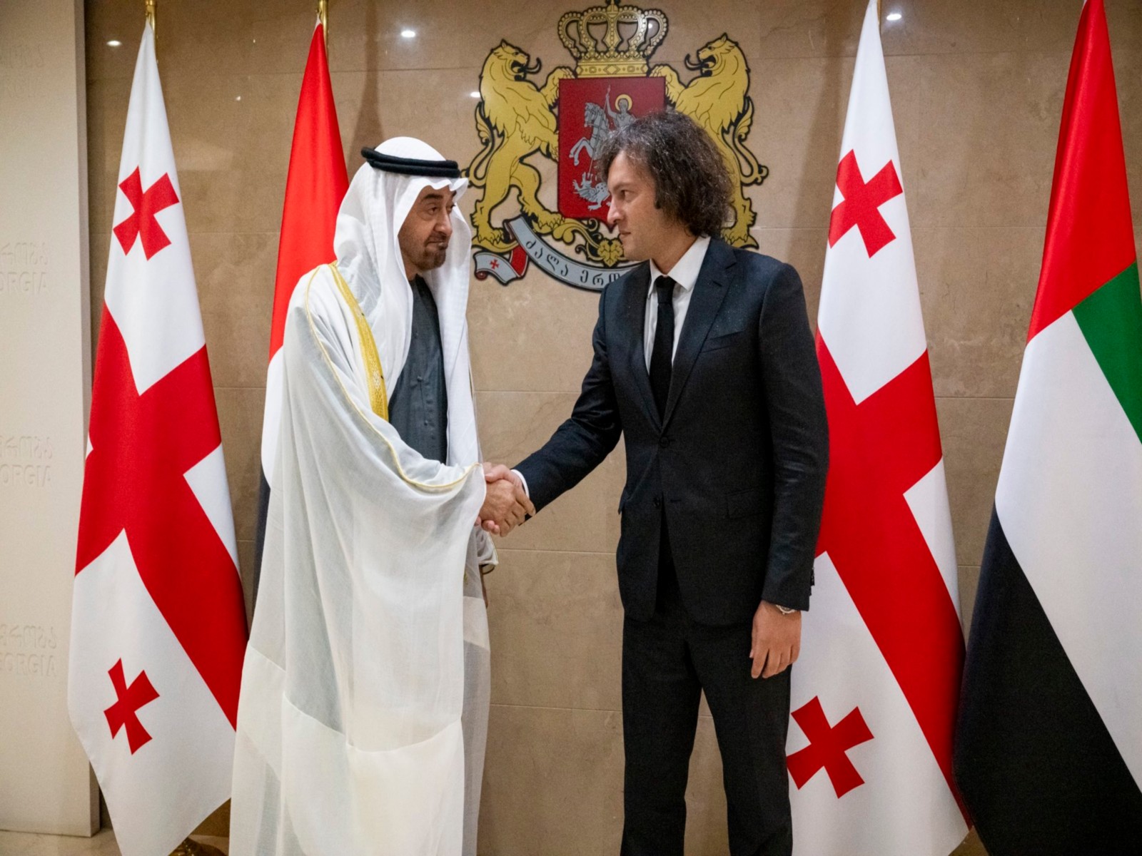 UAE President Sheikh Mohamed bin Zayed meets Georgian Prime Minister Irakli Kobakhidze in Tbilisi (Photo/X/@MohamedBinZayed)