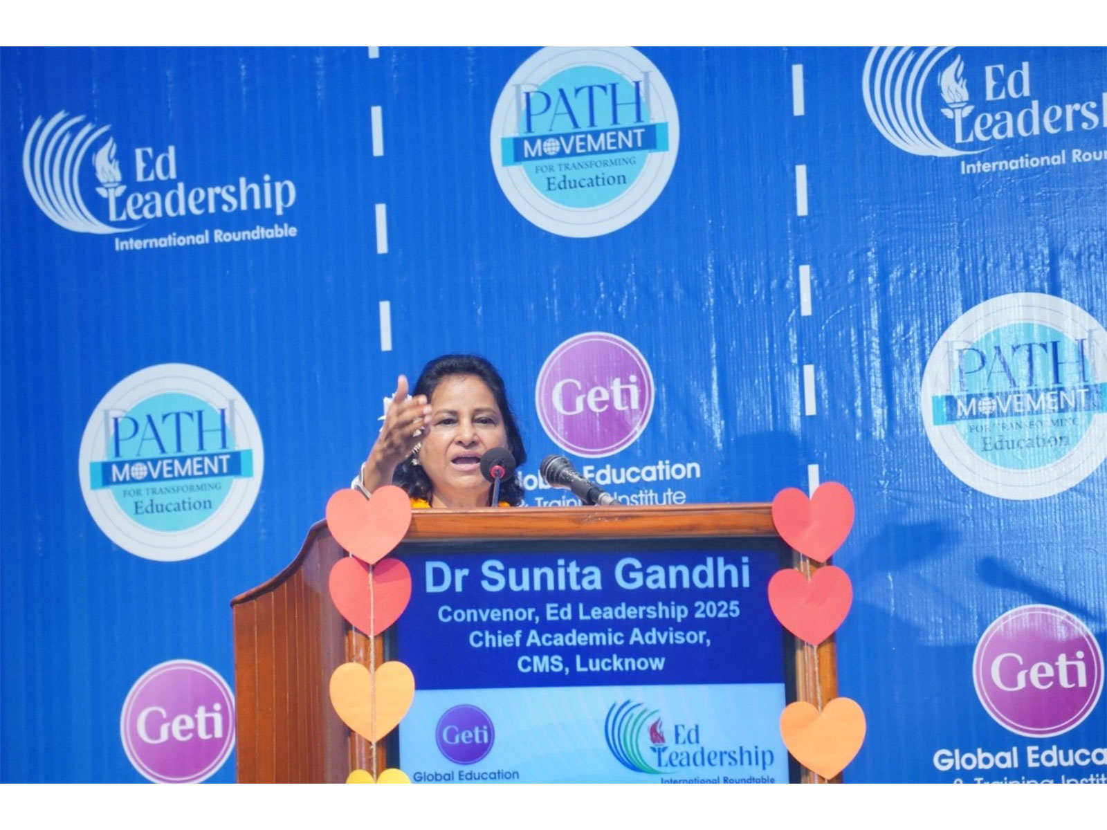 Dr Sunita Gandhi Founder GETI launched Hi PATH App at Ed Leadership Roundtable