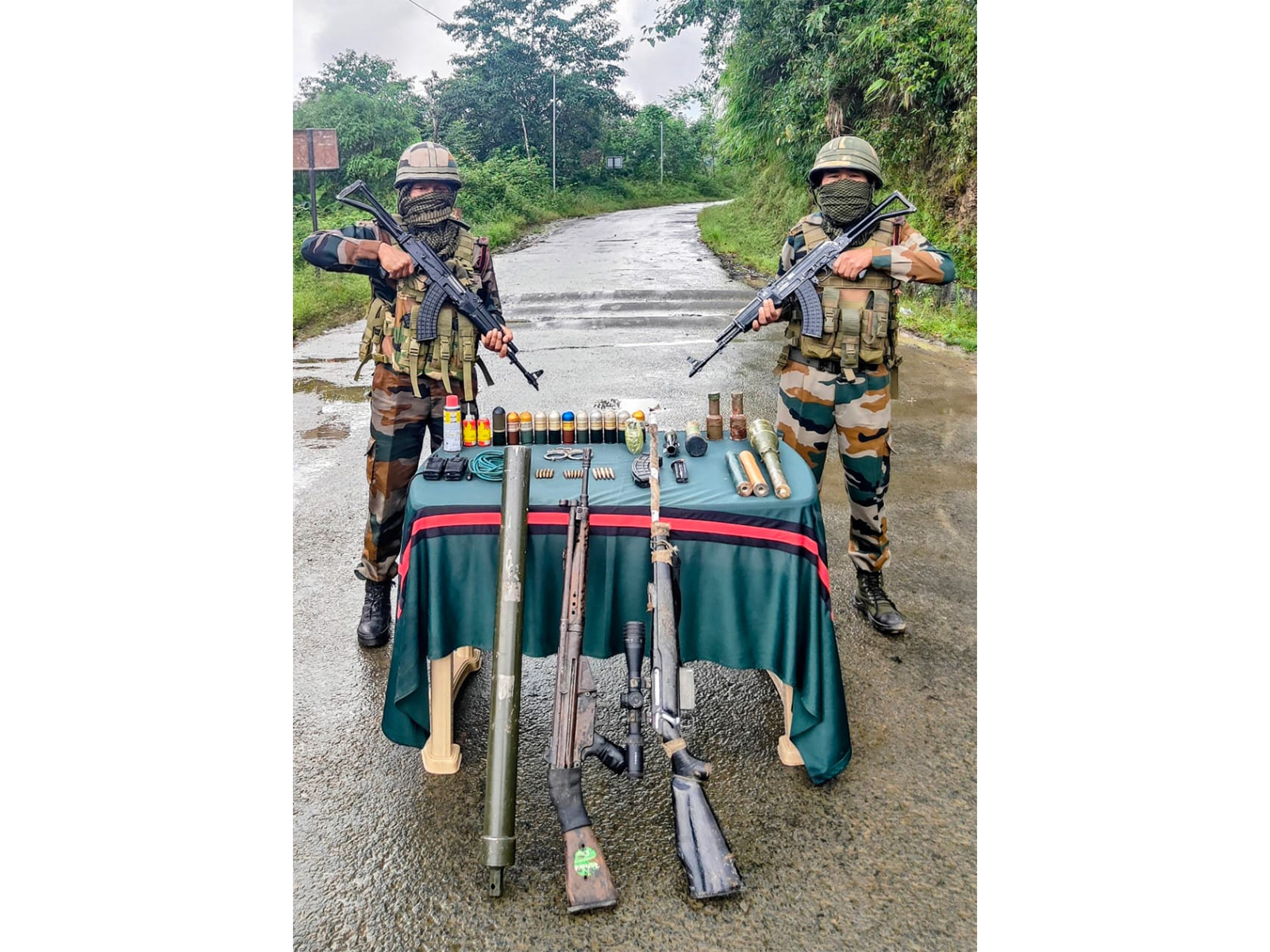 Arms cache seized by Assam Rifles (Photo/X/@official_dgar)