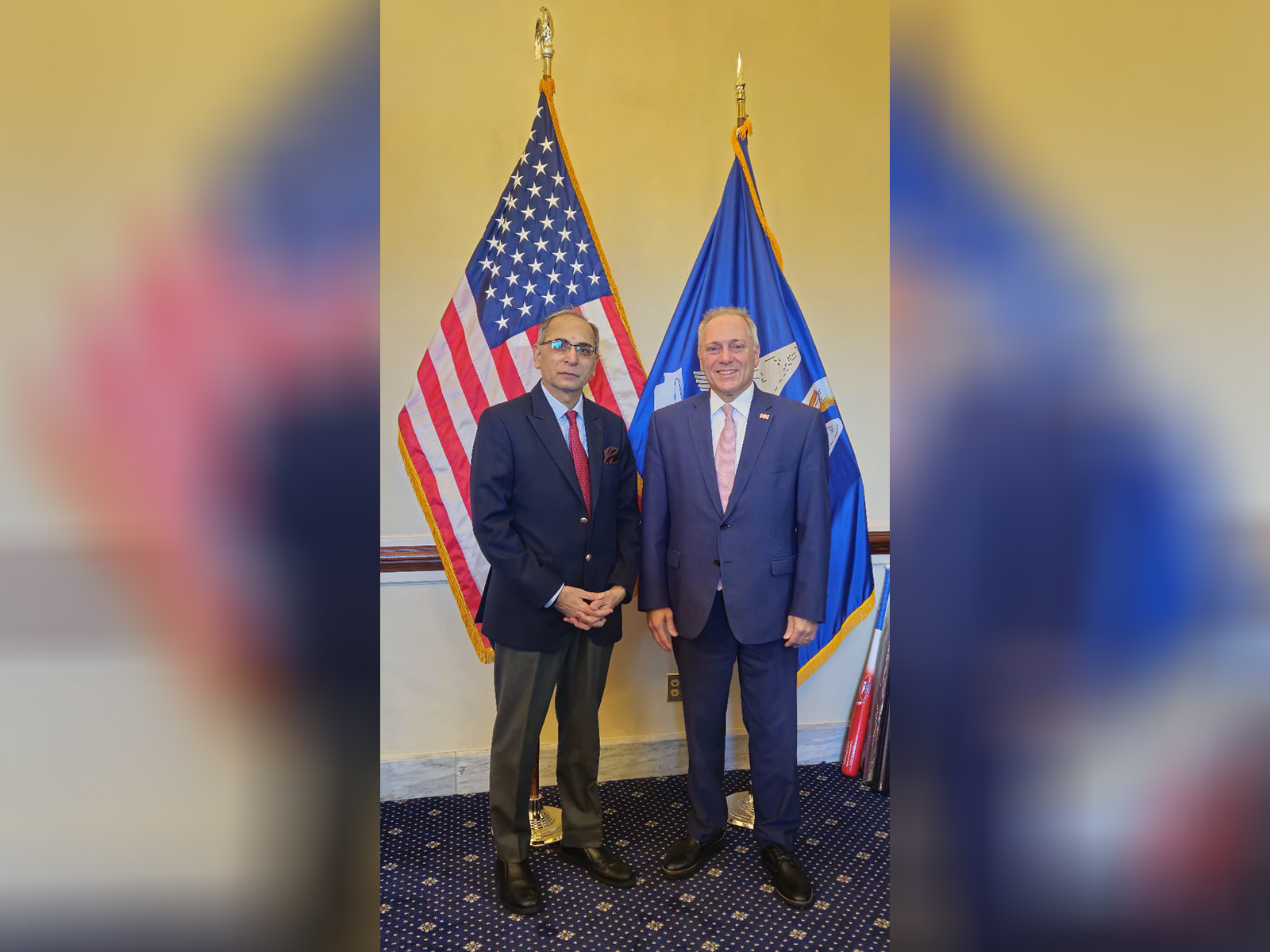 Indian Ambassador to the US, Vinay Mohan Kwatra with Republican Majority Leader Steve Scalise (Image: X@AmbVMKwatra)