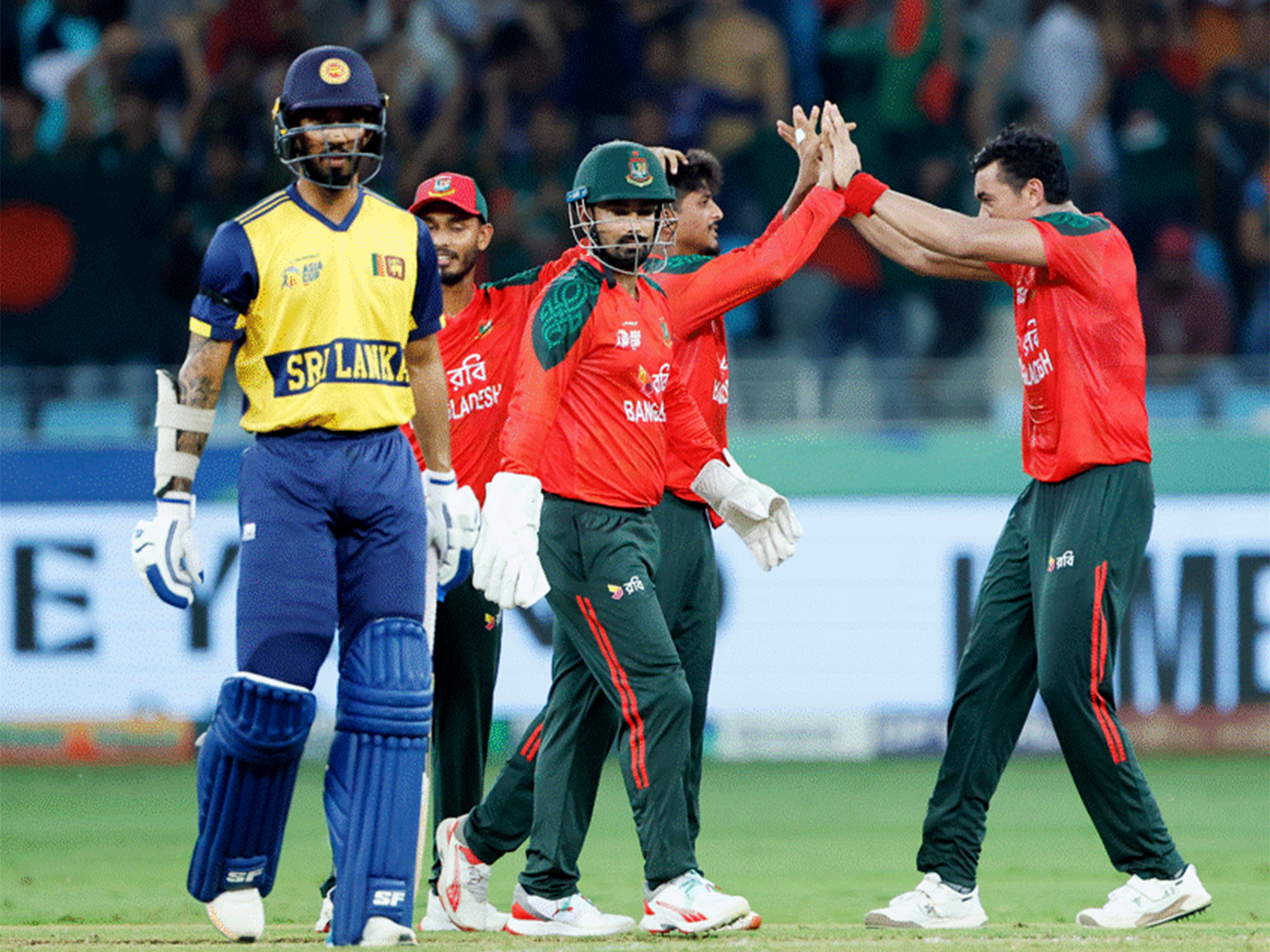 Bangladesh players celebrating (Photo/ANI) 