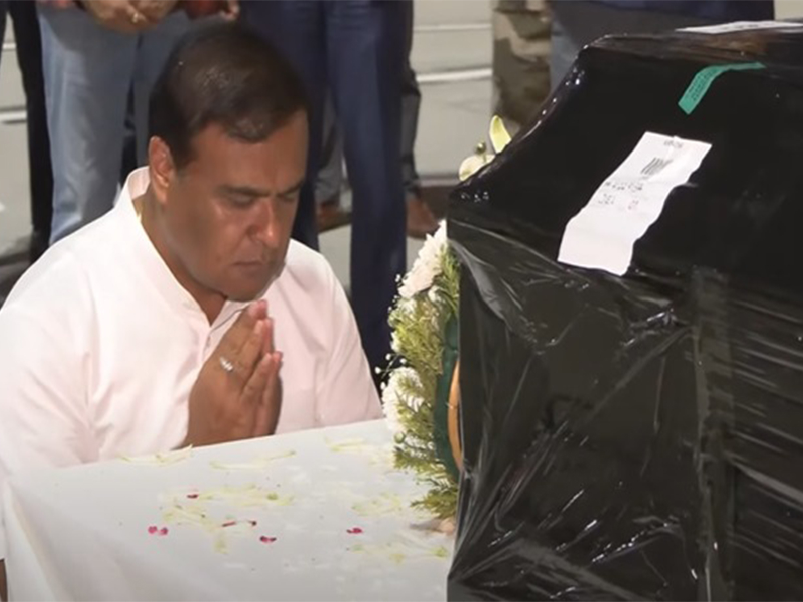 Assam Chief Minister Himanta Biswa Sarma pays tribute as the mortal remains of iconic singer Zubeen Garg (Photo/X/@himantabiswa)