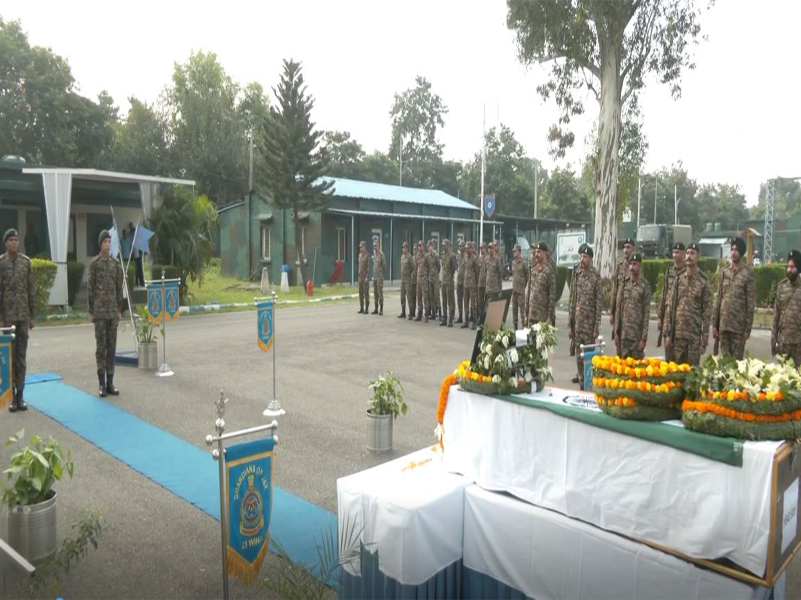 Wreath-laying ceremony in Jammu for Lance Dafadar Baldev Chand (Photo/ANI)