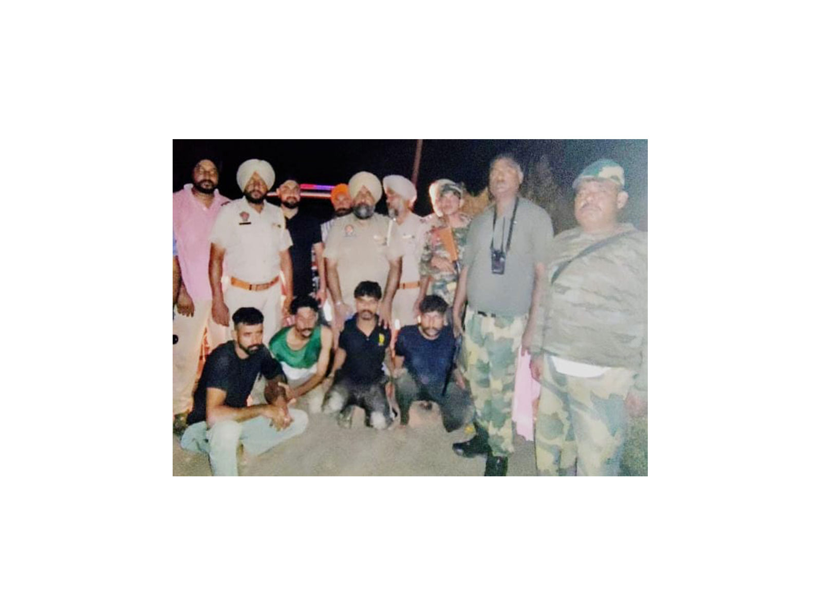 BSF & Punjab Police jointly apprehend four smugglers (Photo/ANI)