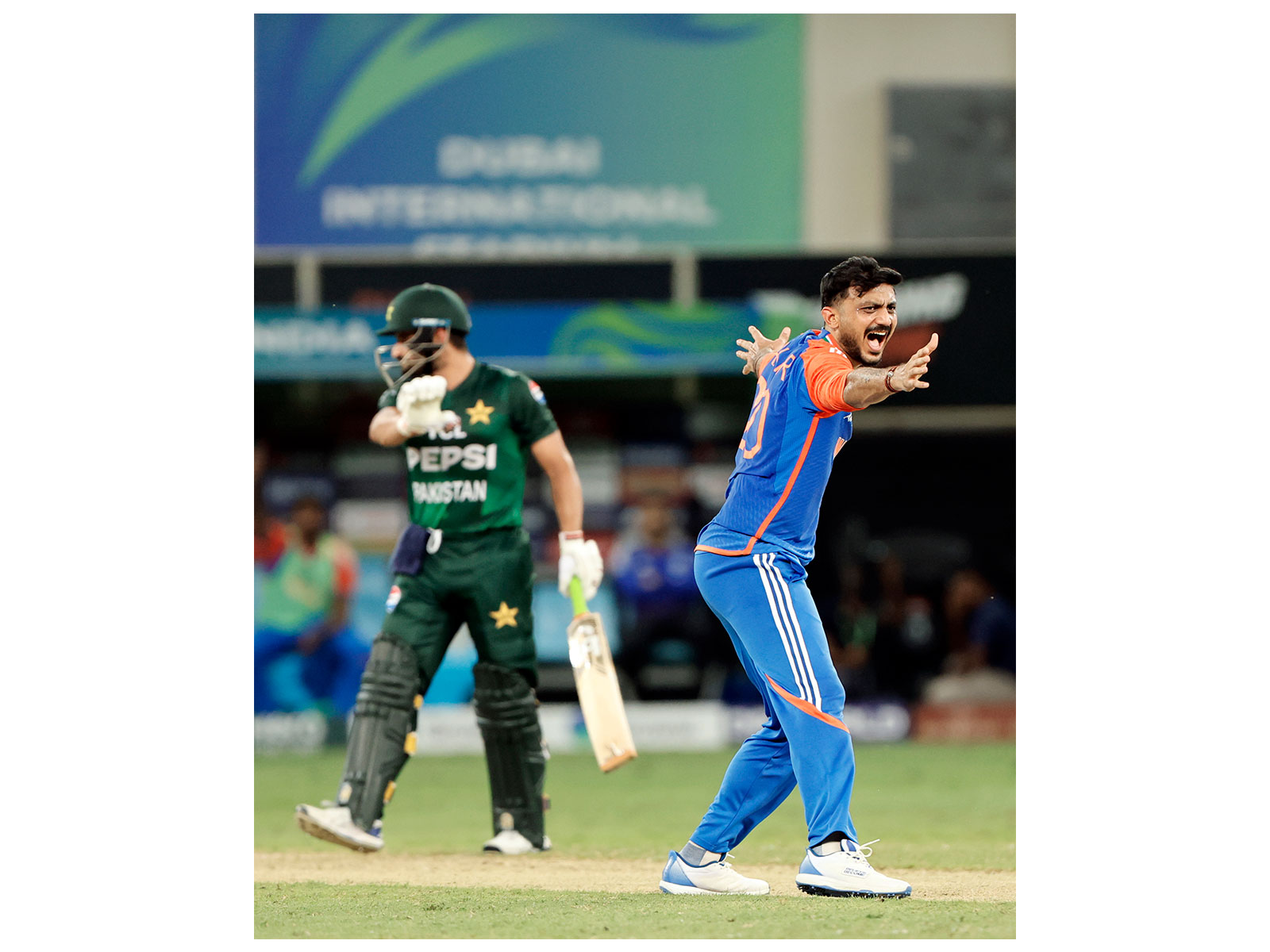 Axar Patel appealing for wicket against Pakistan (Photo/ANI) 