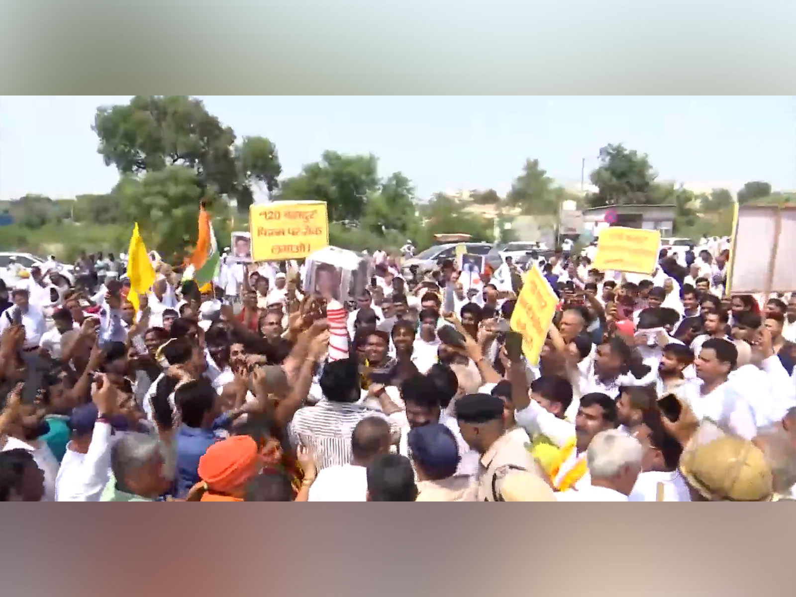 Yadav Community protest in Gurugram (Photo: ANI)