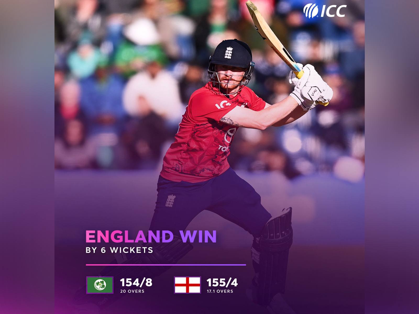 Jordan Cox in action. (Photo: @ICC X)