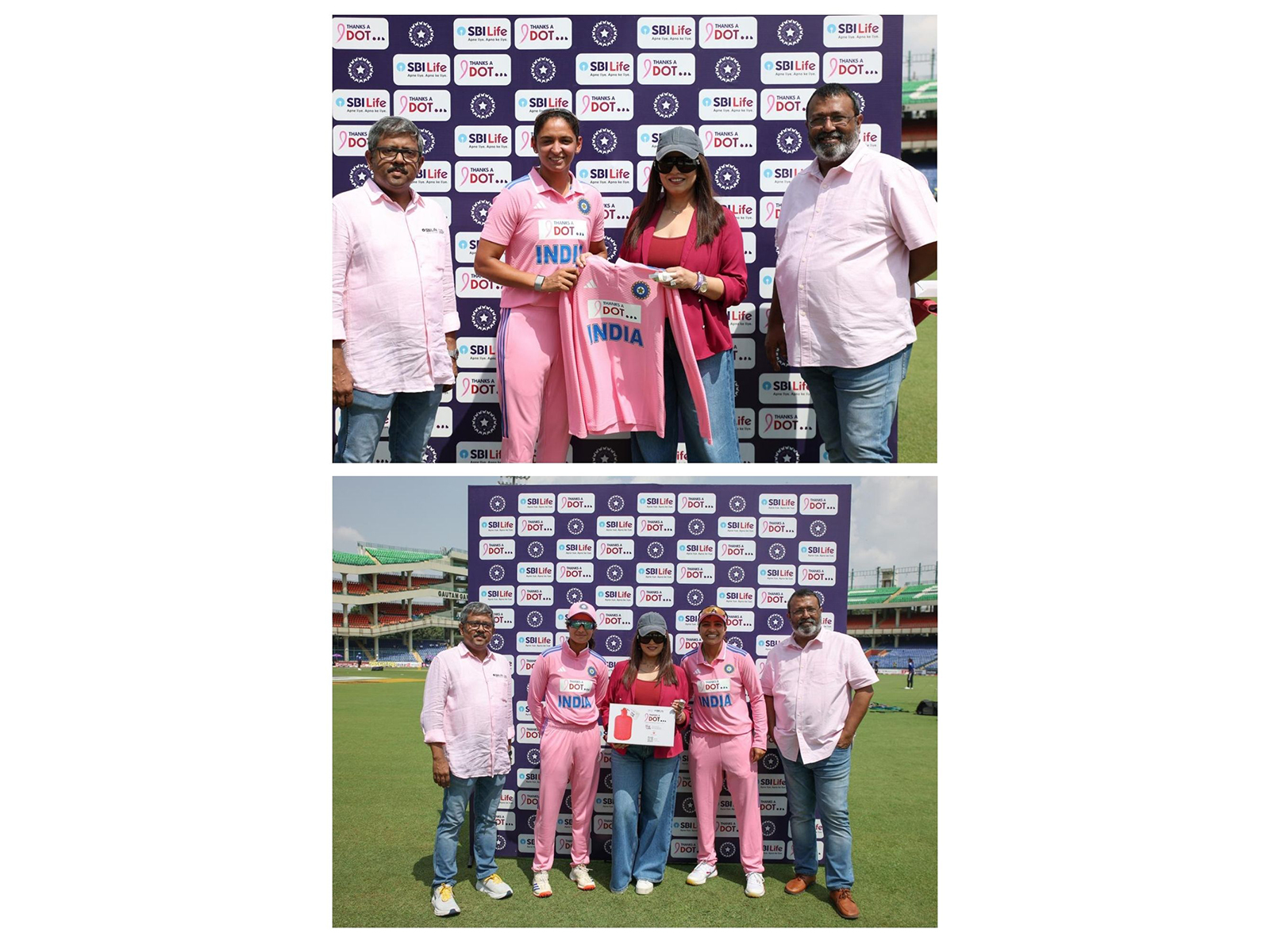 SBI Life and BCCI champion breast cancer awareness with ‘Thanks-A-Dot’ initiative, as Indian Women’s Cricket Team don pink jerseys in ODI against Australia