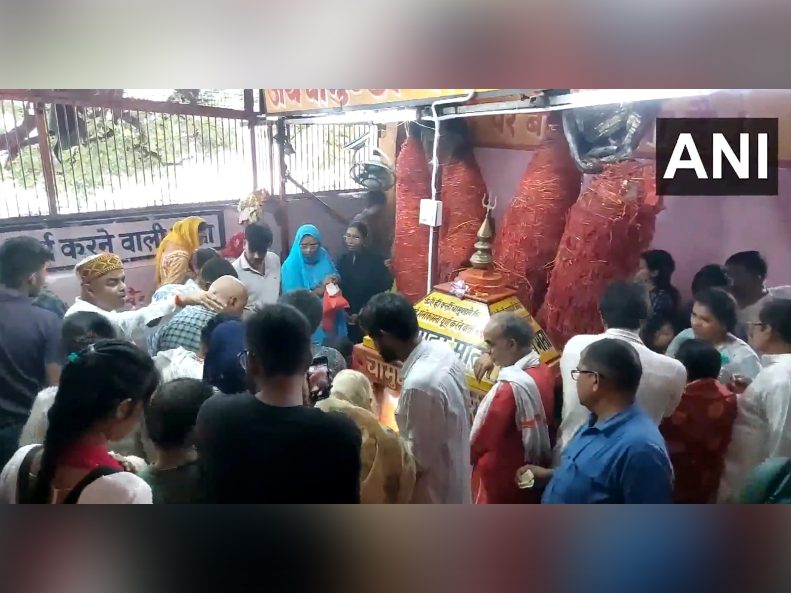 Devotees gather in large numbers at Haridwar's Mansa Devi Temple. (Photo/ANI)