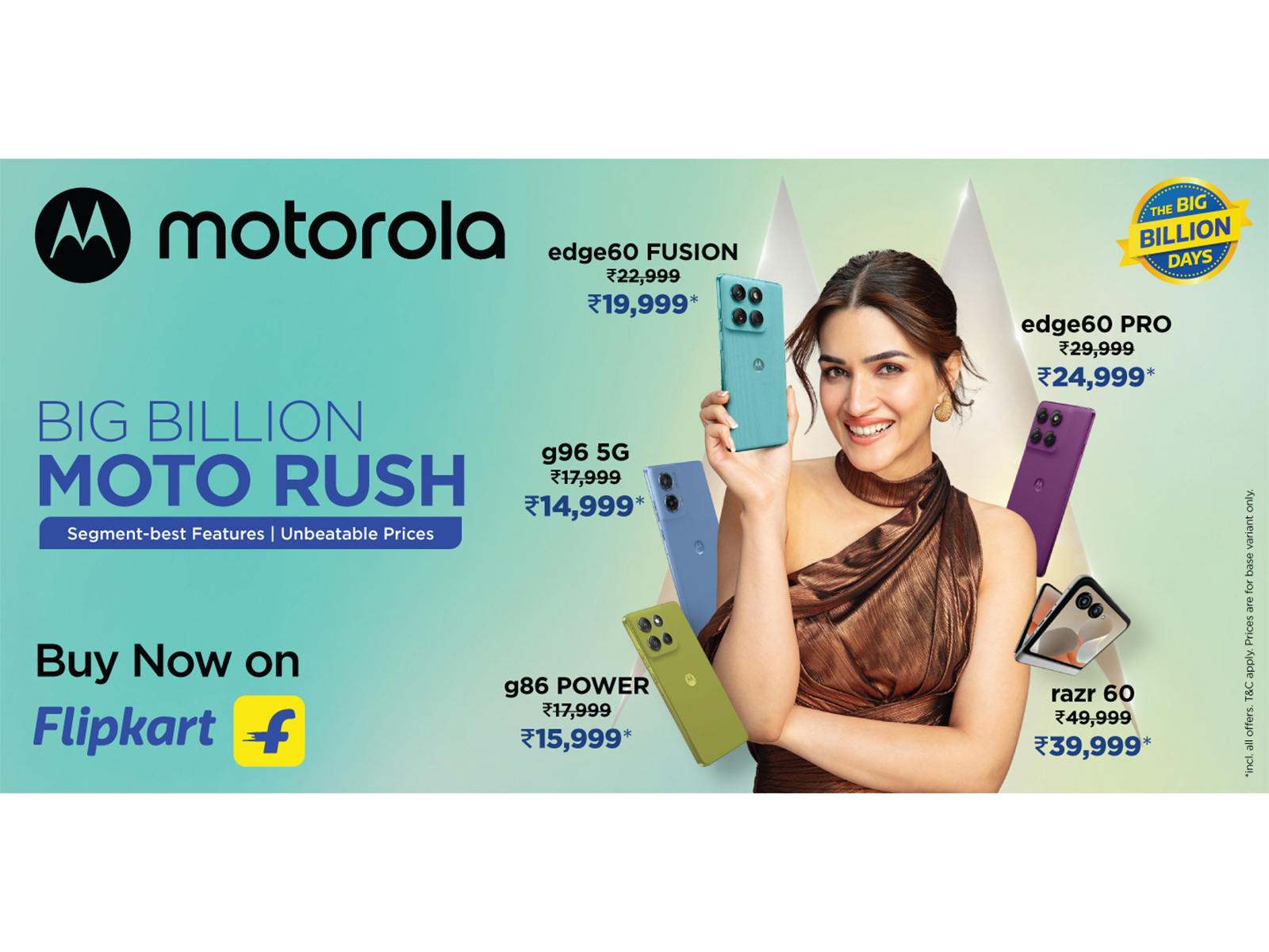 Motorola Kicks off Its Festive Sale on Flipkart Big Billion Days Starting Today