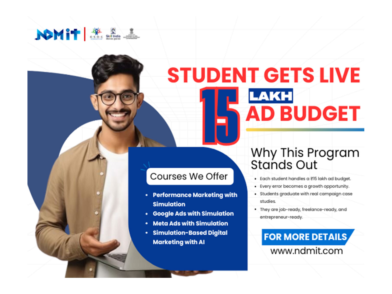 NDMIT Students Received Actual Ad Budgets for ₹15 Lakhs- Learn by doing, not Just Reading!