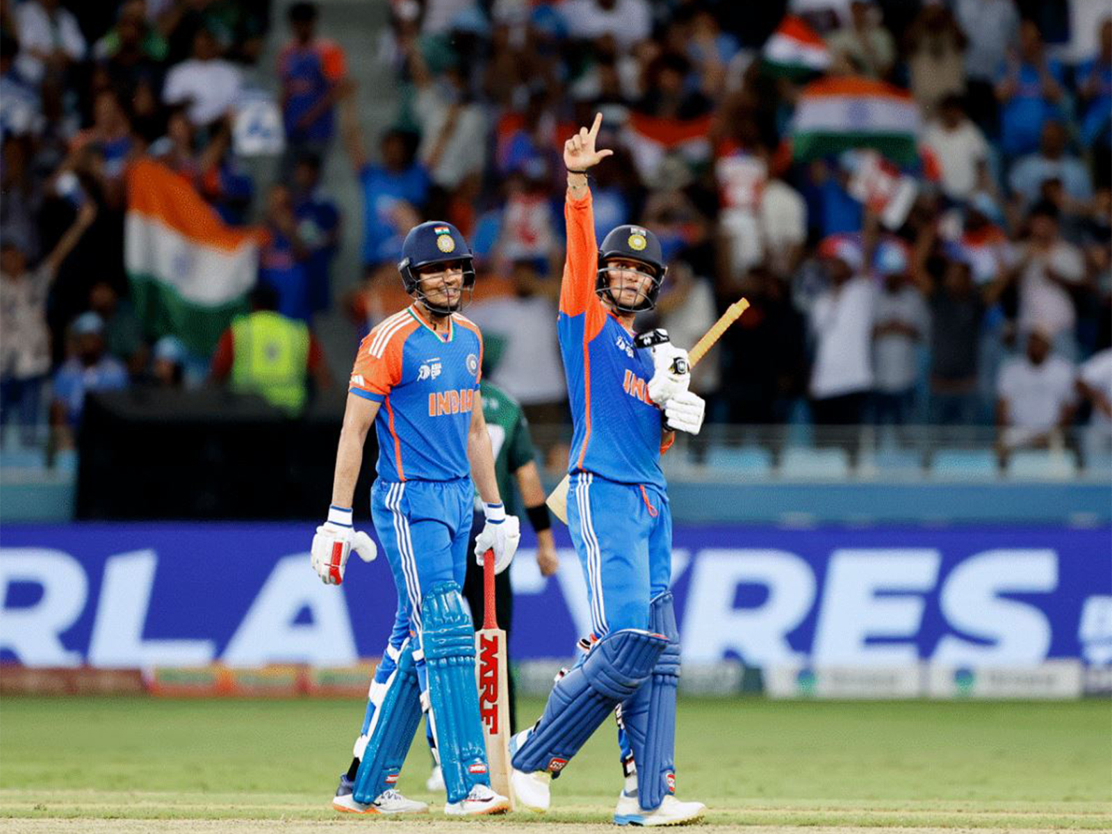 Abhishek Sharma pulling off the 'L' gesture (Photo/ANI) 