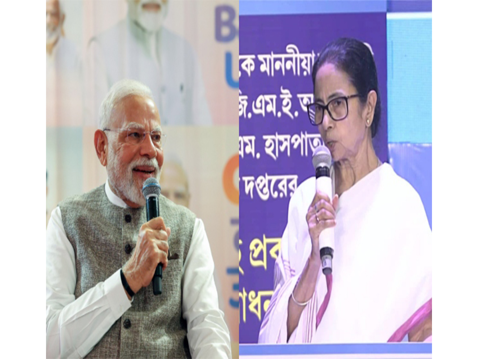 Prime Minister Narendra Modi (L) and West Bengal CM Mamata Banerjee (R) (Photo: PMO/DPR and ANI)
