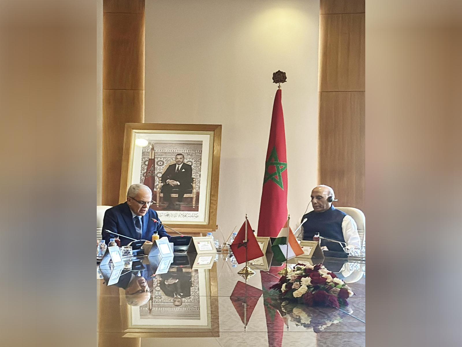 Defence Minister Rajnath Singh with Morocco's Defence Minister Abdeltif Loudiyi (Image: X@rajnathsingh) Defence Minister Rajnath Singh with Morocco's Defence Minister Abdeltif Loudiyi (Image: X@rajnathsingh)