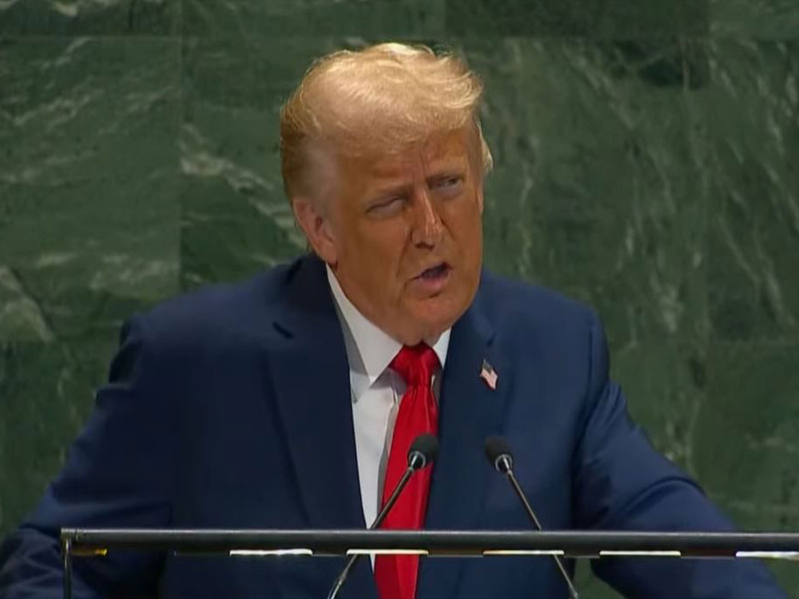 US President Donald Trump addresses the 80th United Nations General Assembly in New York, rejecting recognition of a Palestinian state (Photo/YouTube)