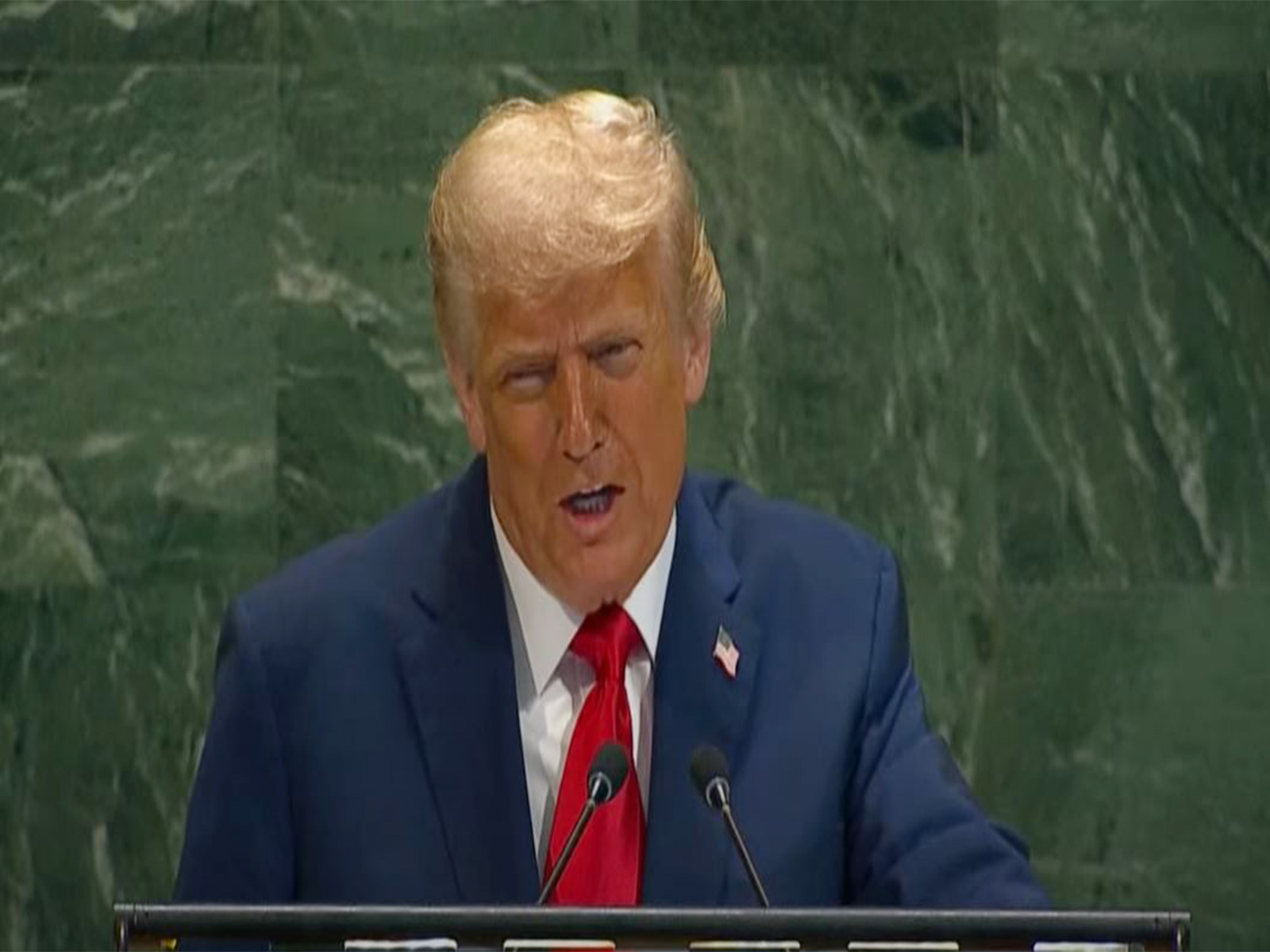 US President Donald Trump addresses the United Nations, calling it a “great honor” and noting glitches with a faulty teleprompter and escalator (Photo/YouTube)
