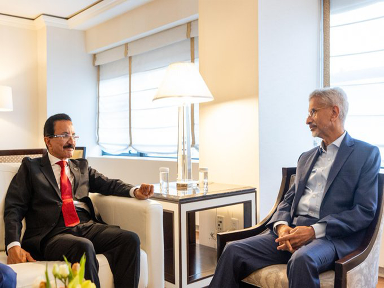 External Affairs Minister S. Jaishankar meets DP World chief Sultan Ahmed Bin Sulayem in New York (Photo/X/@DrSJaishankar)