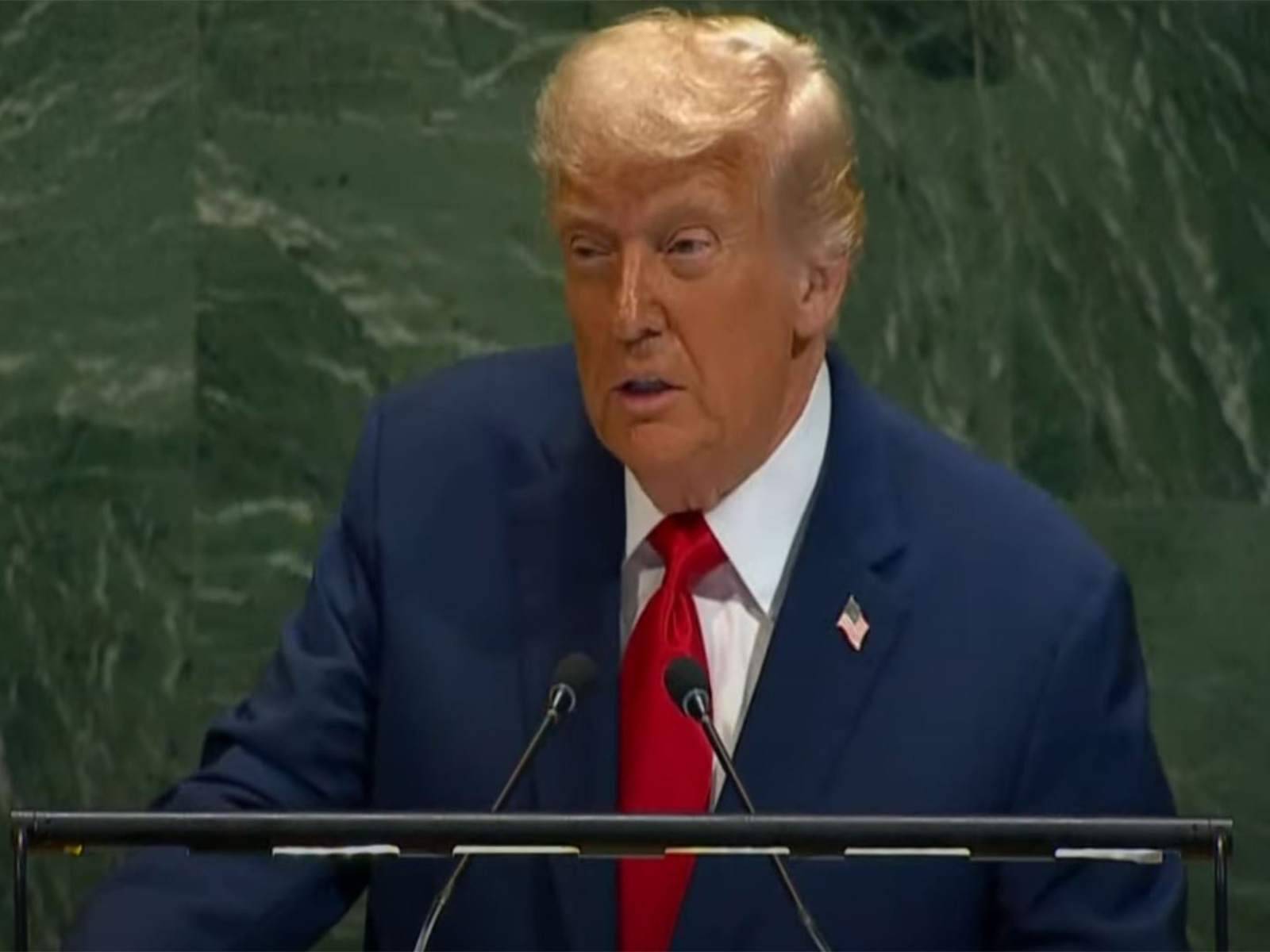 US President Donald Trump addresses the UN General Assembly, dismissing climate change as the “greatest con job” and pledging an AI-based biological weapons verification system during a 55-minute speech (Photo/YouTube @unitednations)