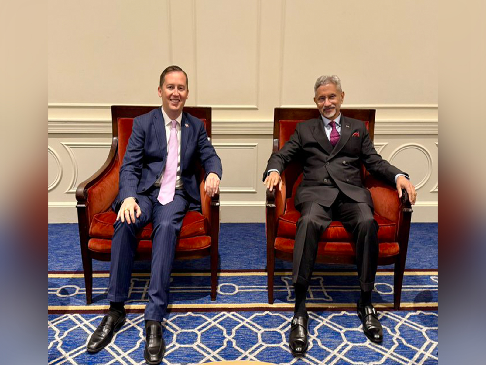 U.S. Special Envoy Sergio Gor meets India’s EAM S. Jaishankar (Photo X/@State_SCA)