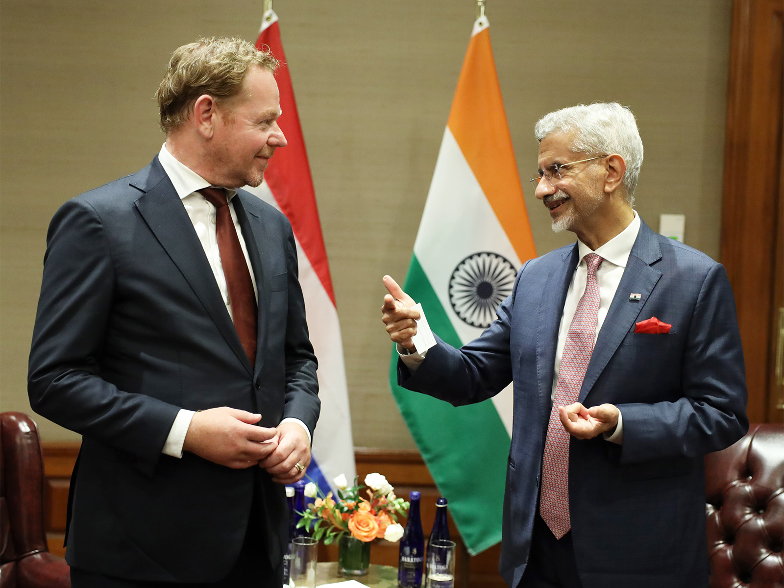 External Affairs Minister S Jaishankar with Netherlands Foreign Minister David van Weel (Image: MEA)