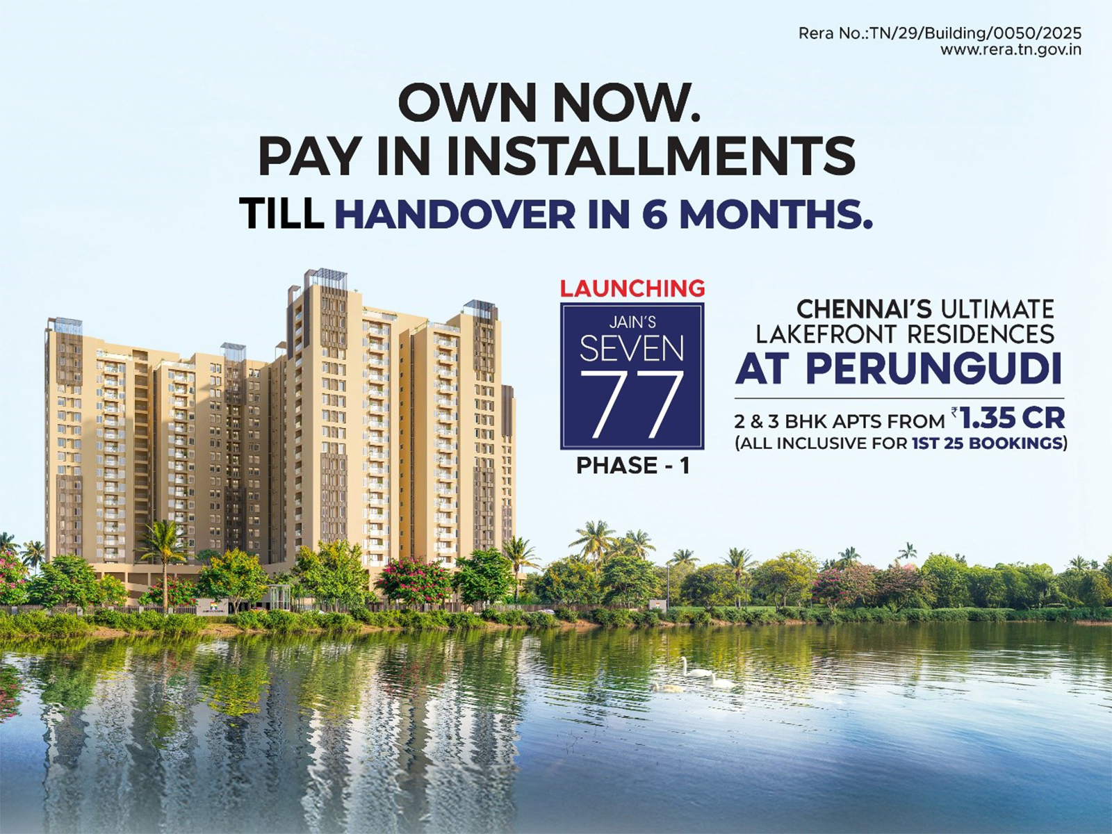 Jain Housing Launches Jains Seven 77 in Perungudi: Move-in 6 Months with an Exclusive 