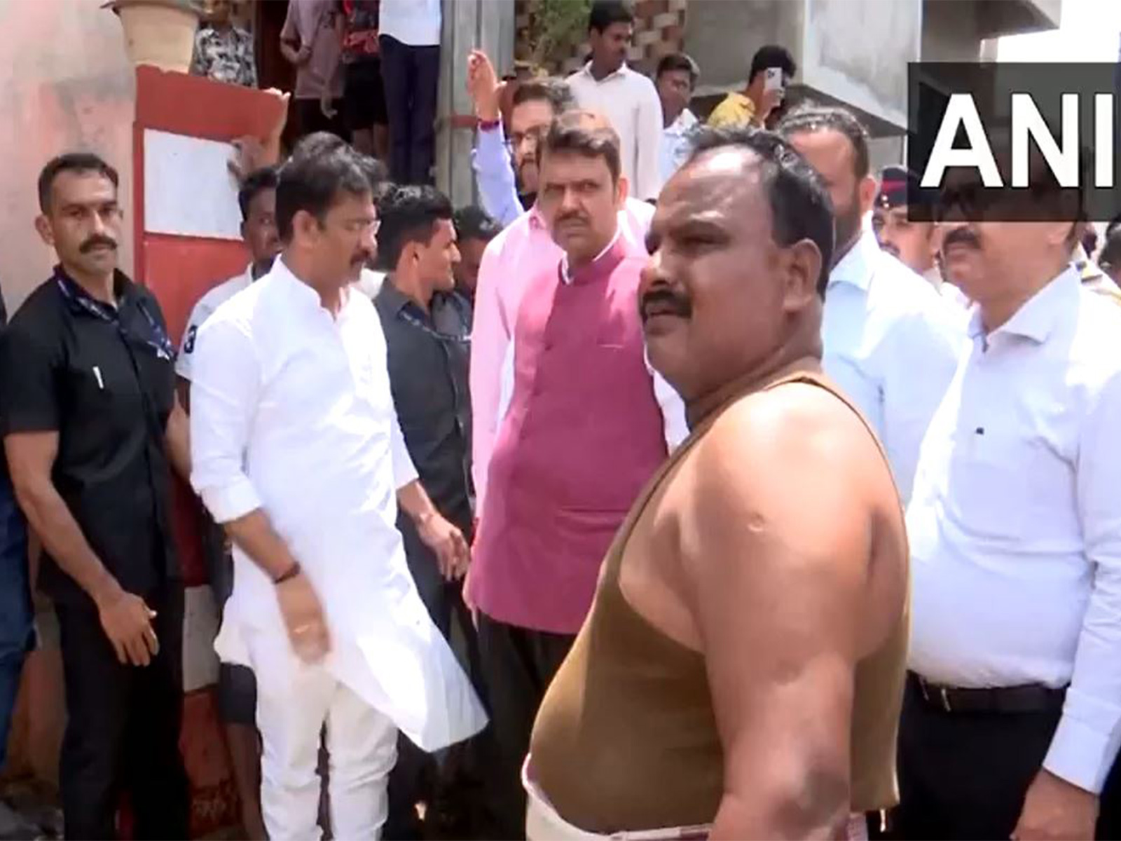 Maharashtra CM Devendra Fadnavis visits Darfal village in Solapur district (Photo/ANI)